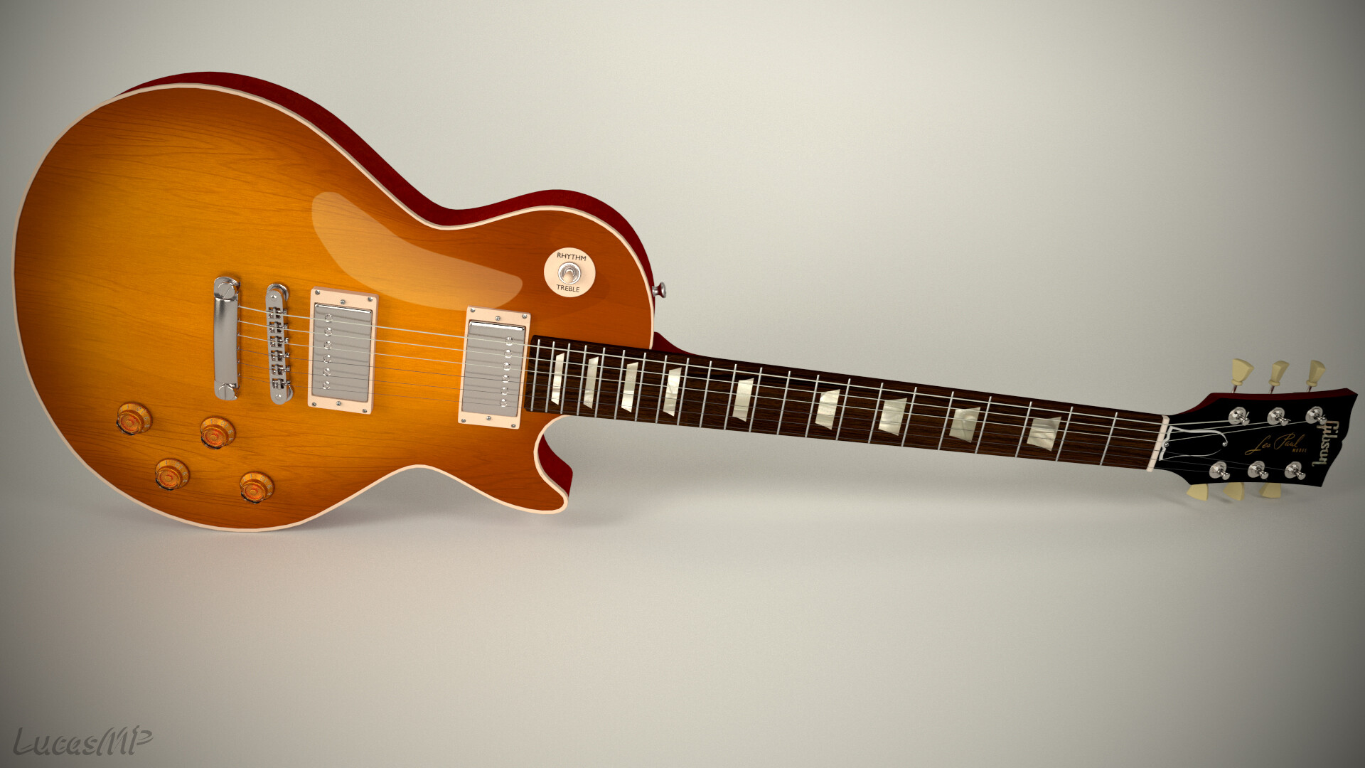 Gibson Guitar, Music instrument, Les Paul, Blender artists community, 1920x1080 Full HD Desktop