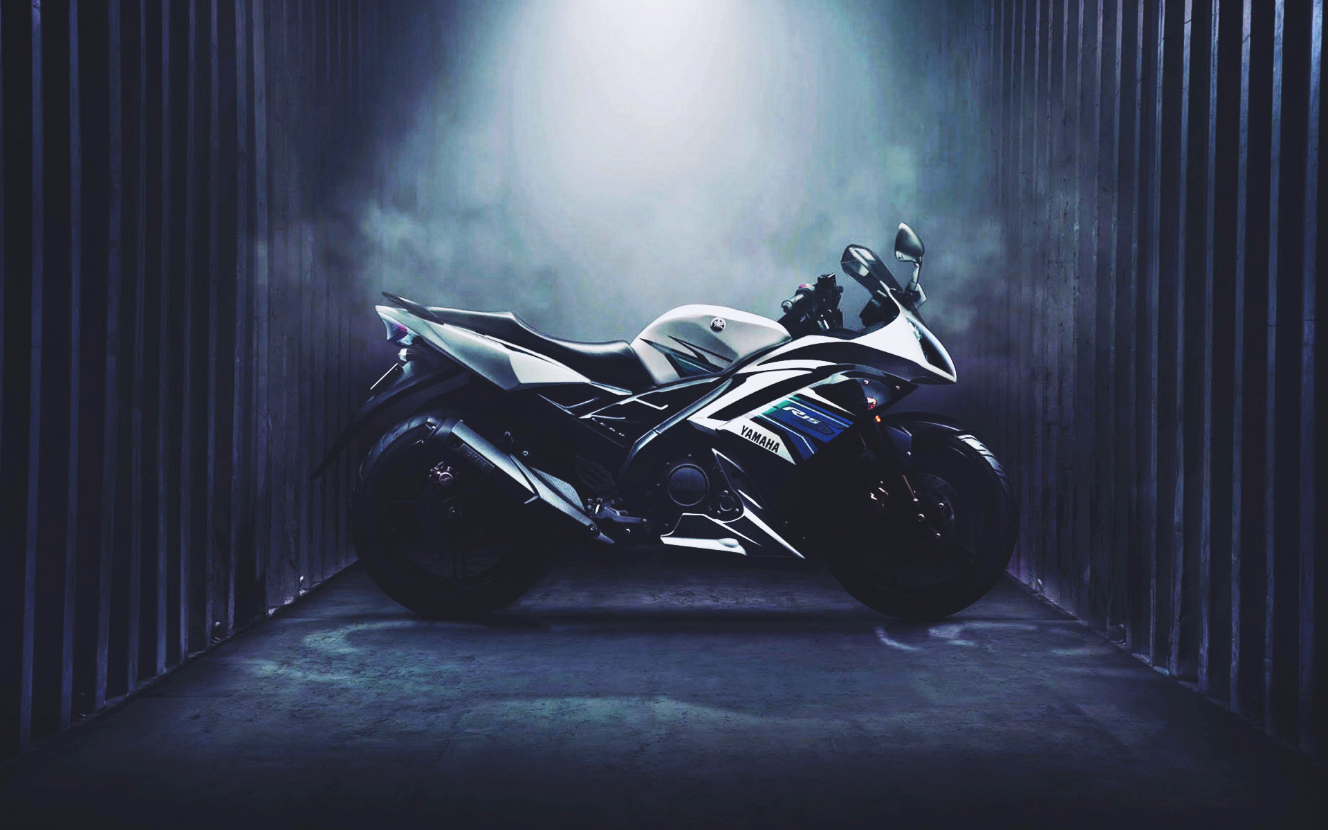 Yamaha YZF-R15, Side view, Smoke effects, Japanese motorcycles, 1920x1200 HD Desktop