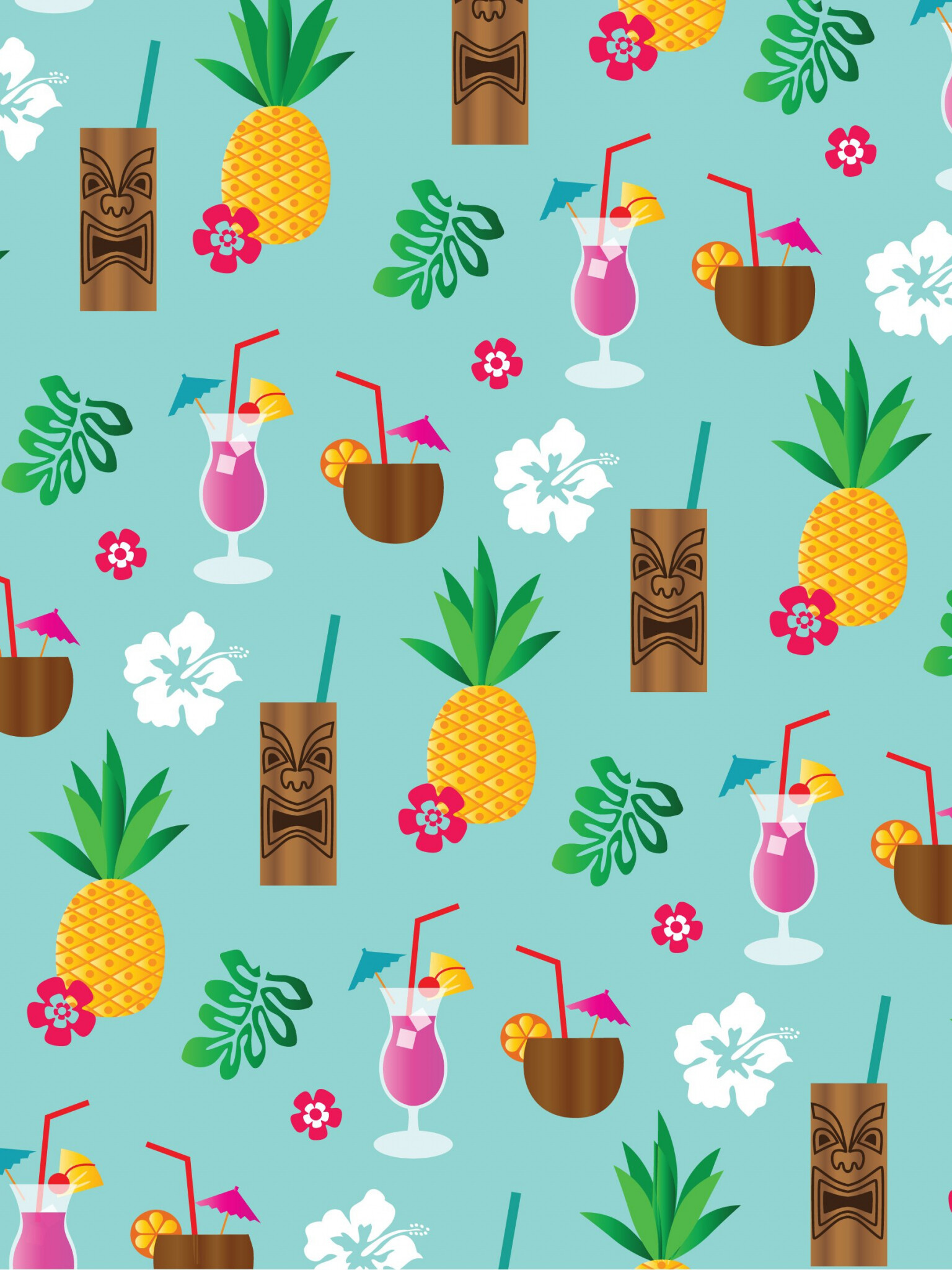 Tiki Luau, Hawaiian vibes, Tropical paradise, Playful Mickey Mouse, 1540x2050 HD Phone