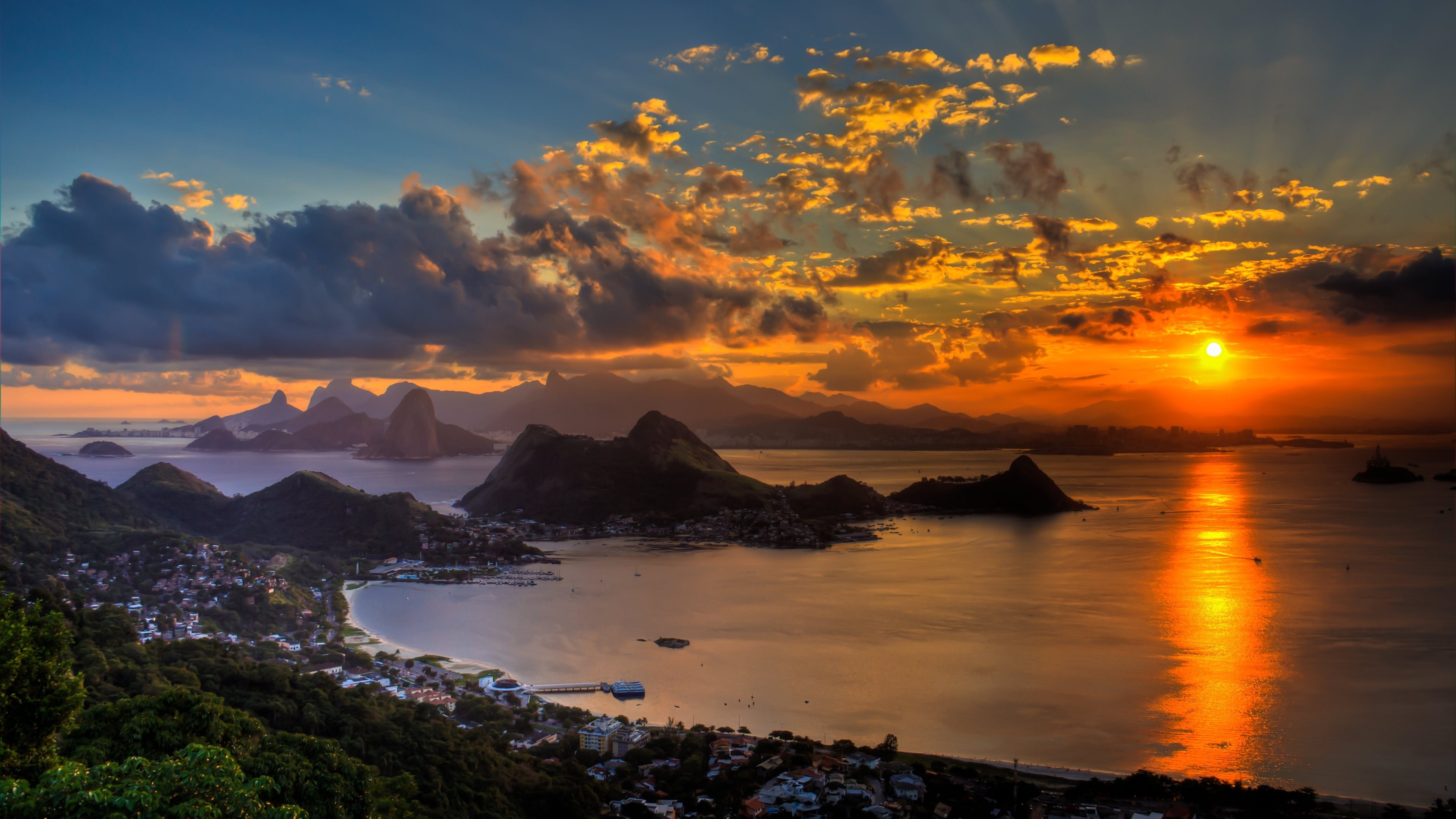 Rio de Janeiro, Computer wallpapers, Desktop backgrounds, Brazil flag, 3840x2160 4K Desktop