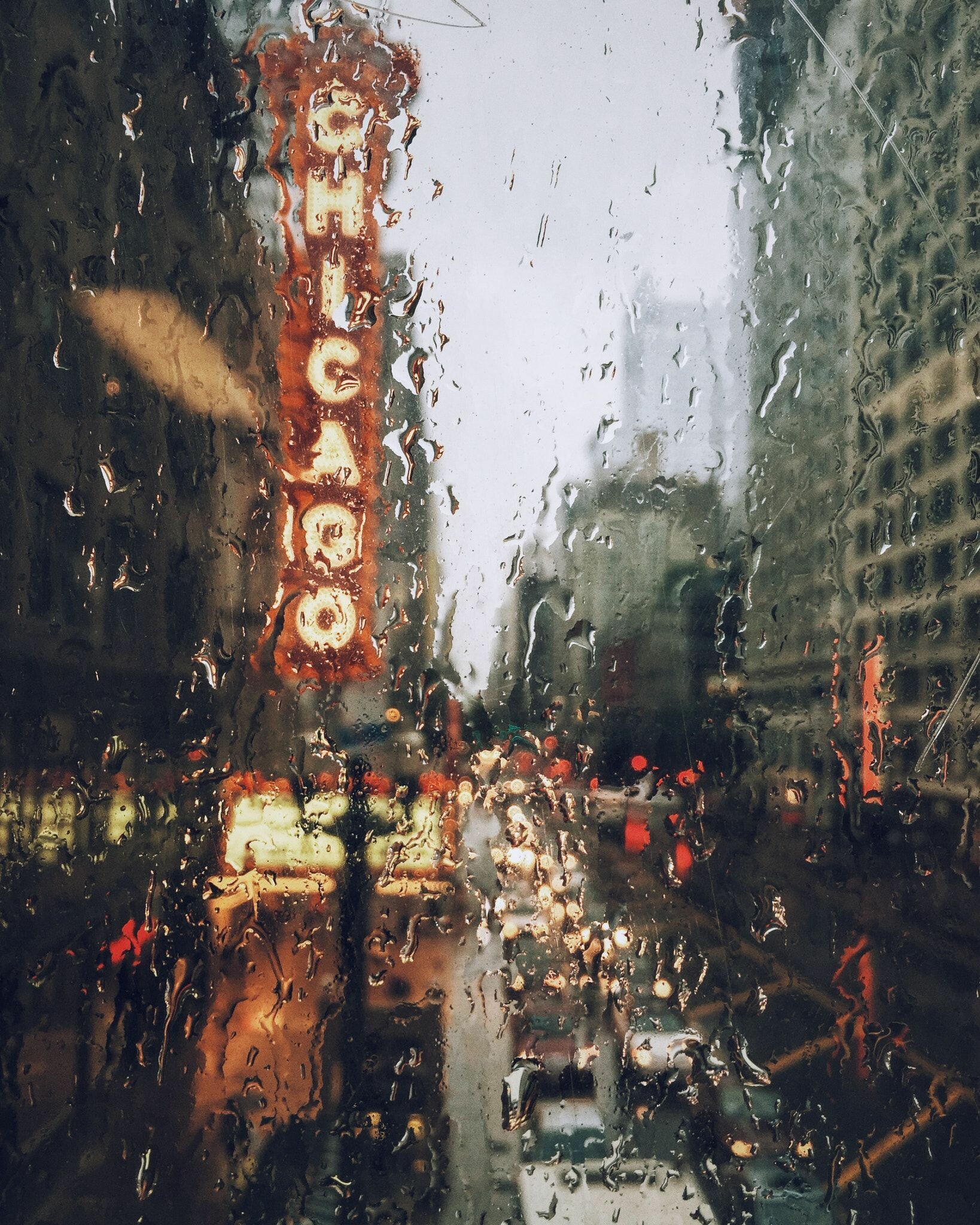 Chicago, Rain Wallpaper, 1640x2050 HD Phone