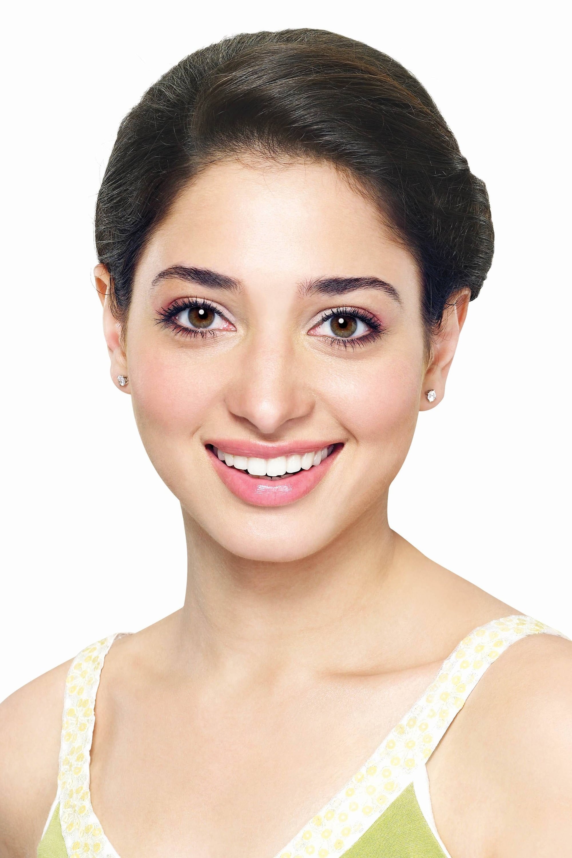 Tamannaah Bhatia, Diamond stud earrings, White studio backdrop, HD Phone wallpaper