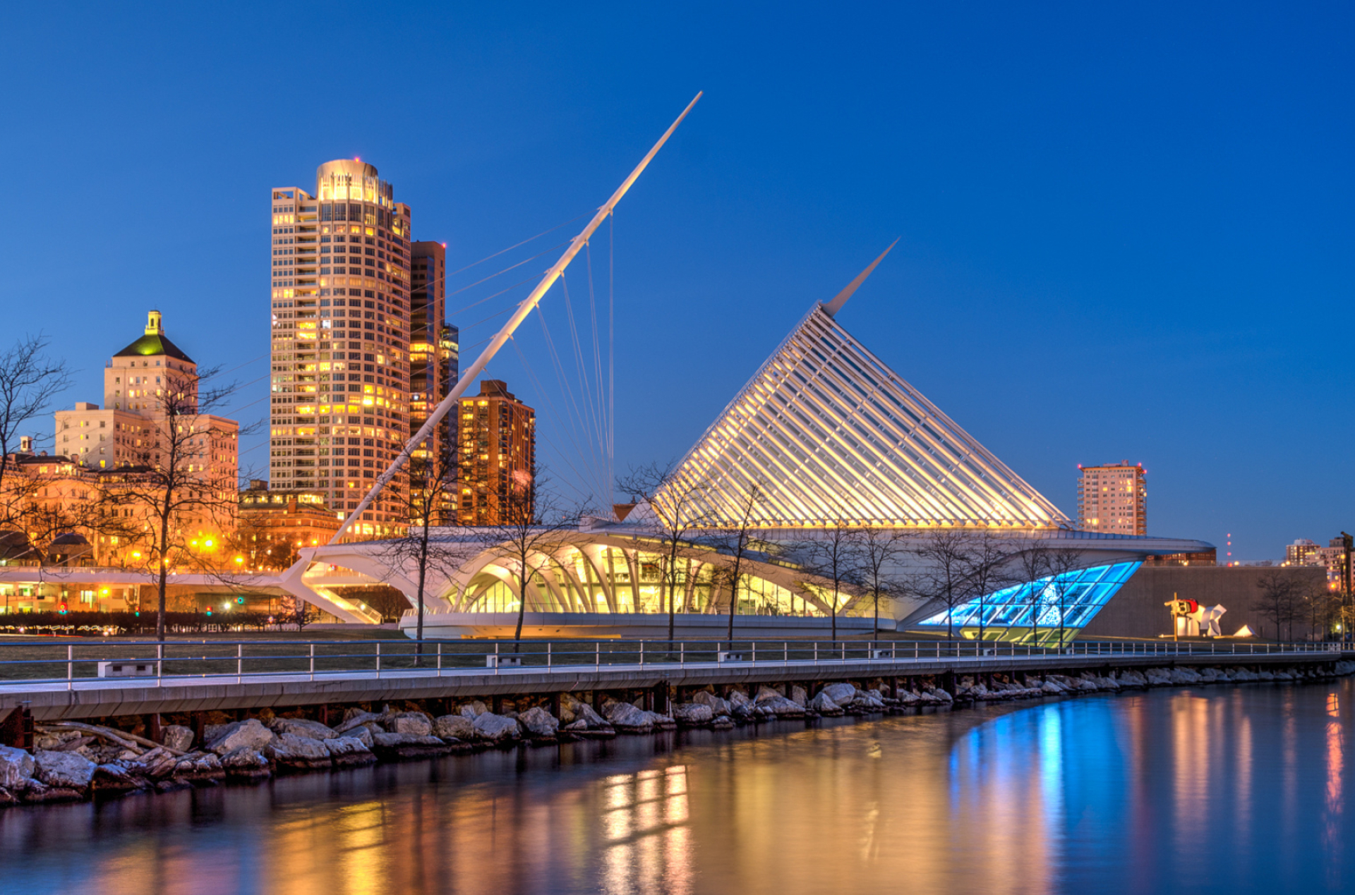 Milwaukee Skyline, Travels, Architecture, River, 1920x1270 HD Desktop