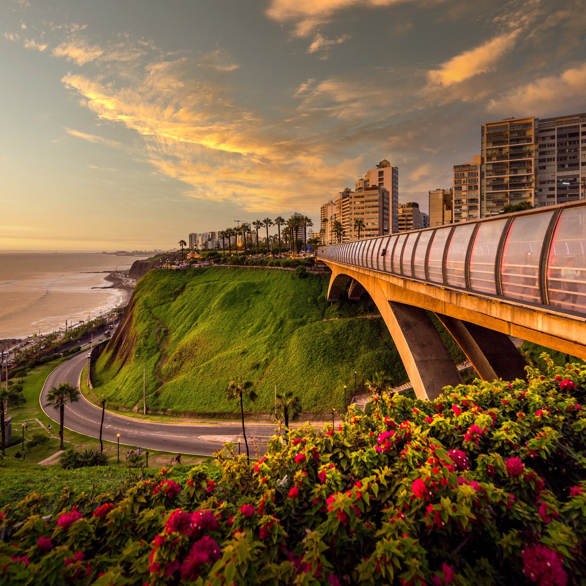 Eduardo Villena Rey Bridge, Lima (Peru) Wallpaper, 2000x2000 HD Phone
