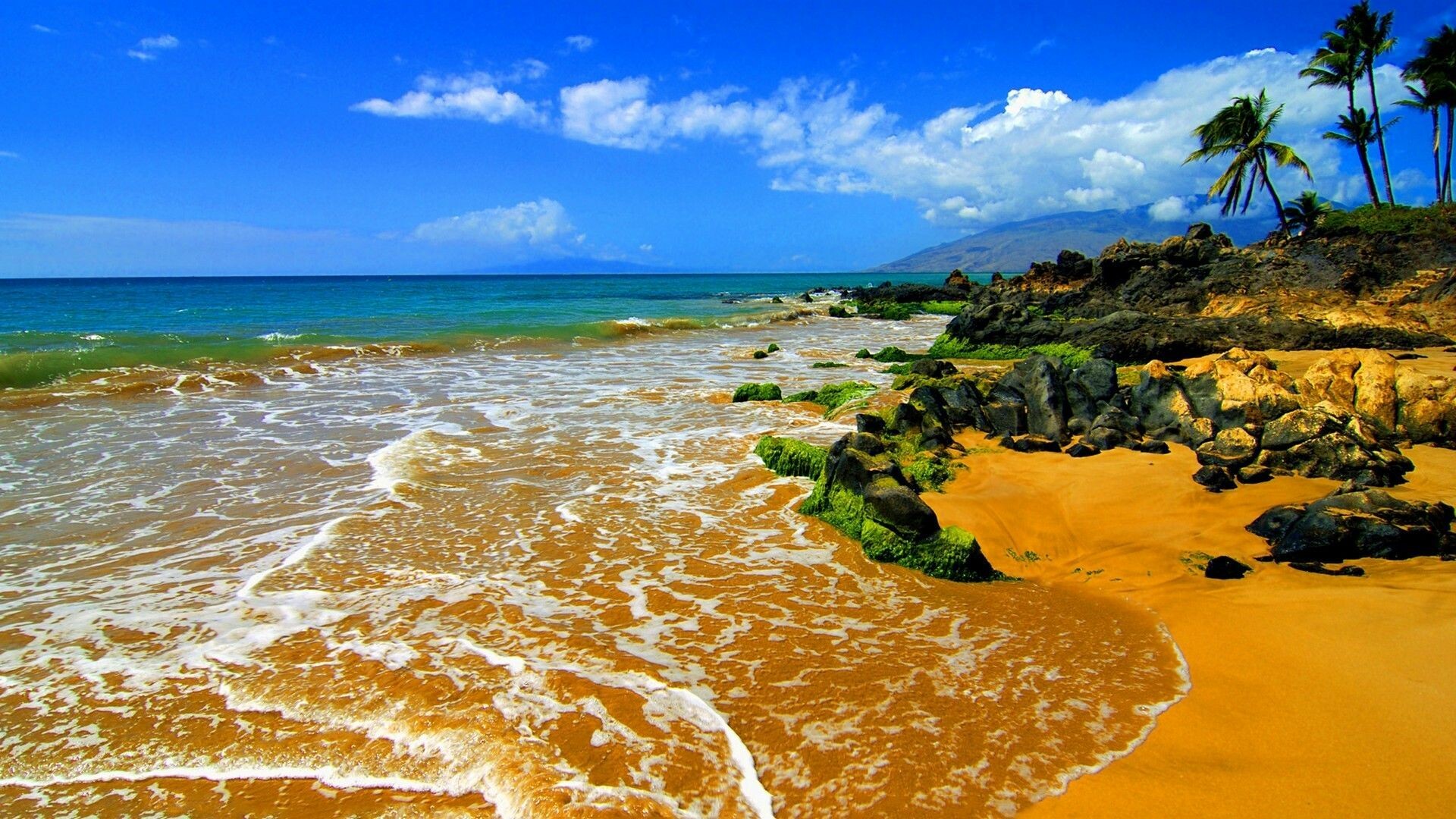 Beautiful Maui beach, Ultra HD, Wallpapers, 1920x1080 Full HD Desktop