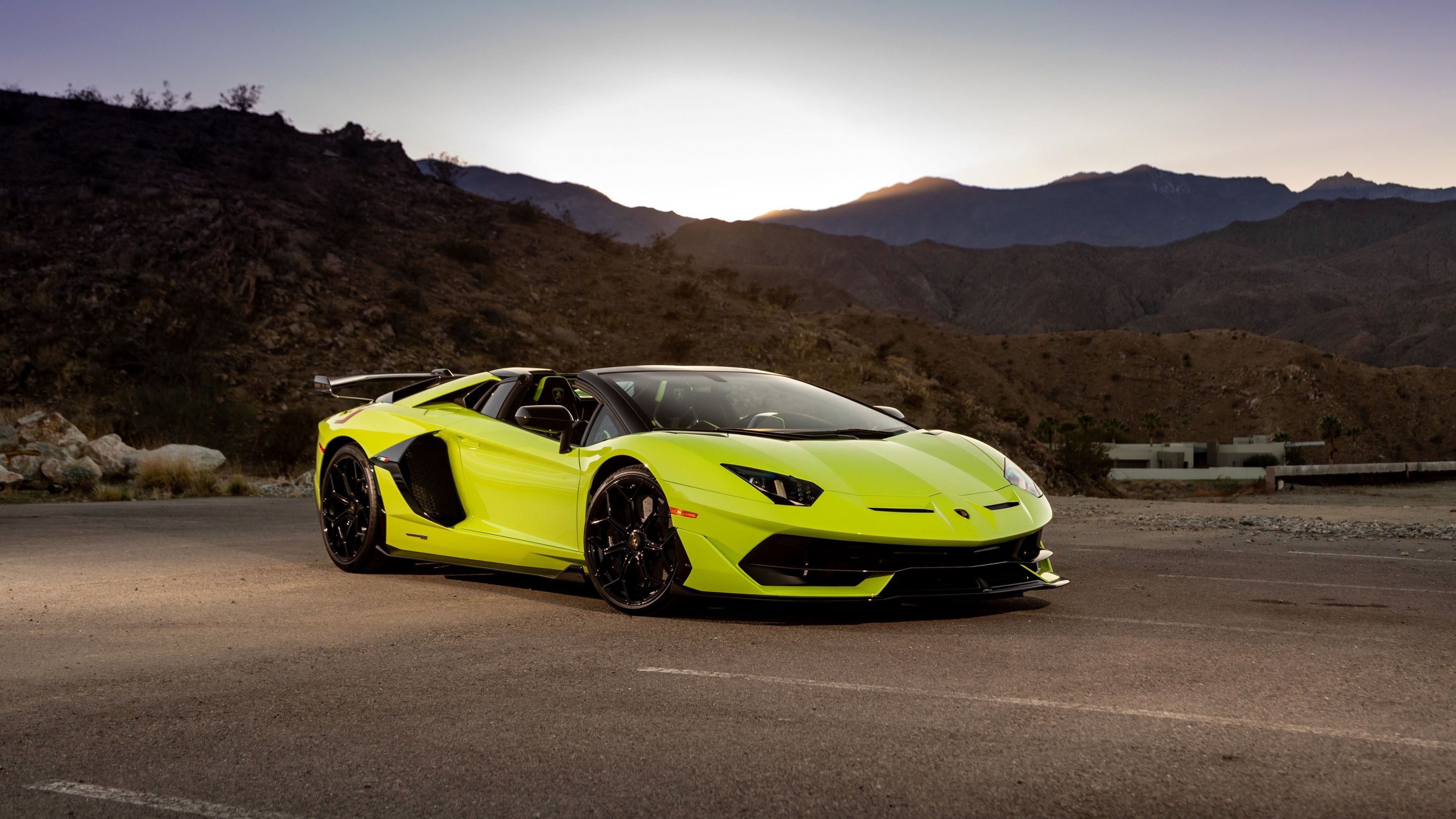 Lamborghini Aventador, SVJ roadster, Green side view, Supercars, 3840x2160 4K Desktop