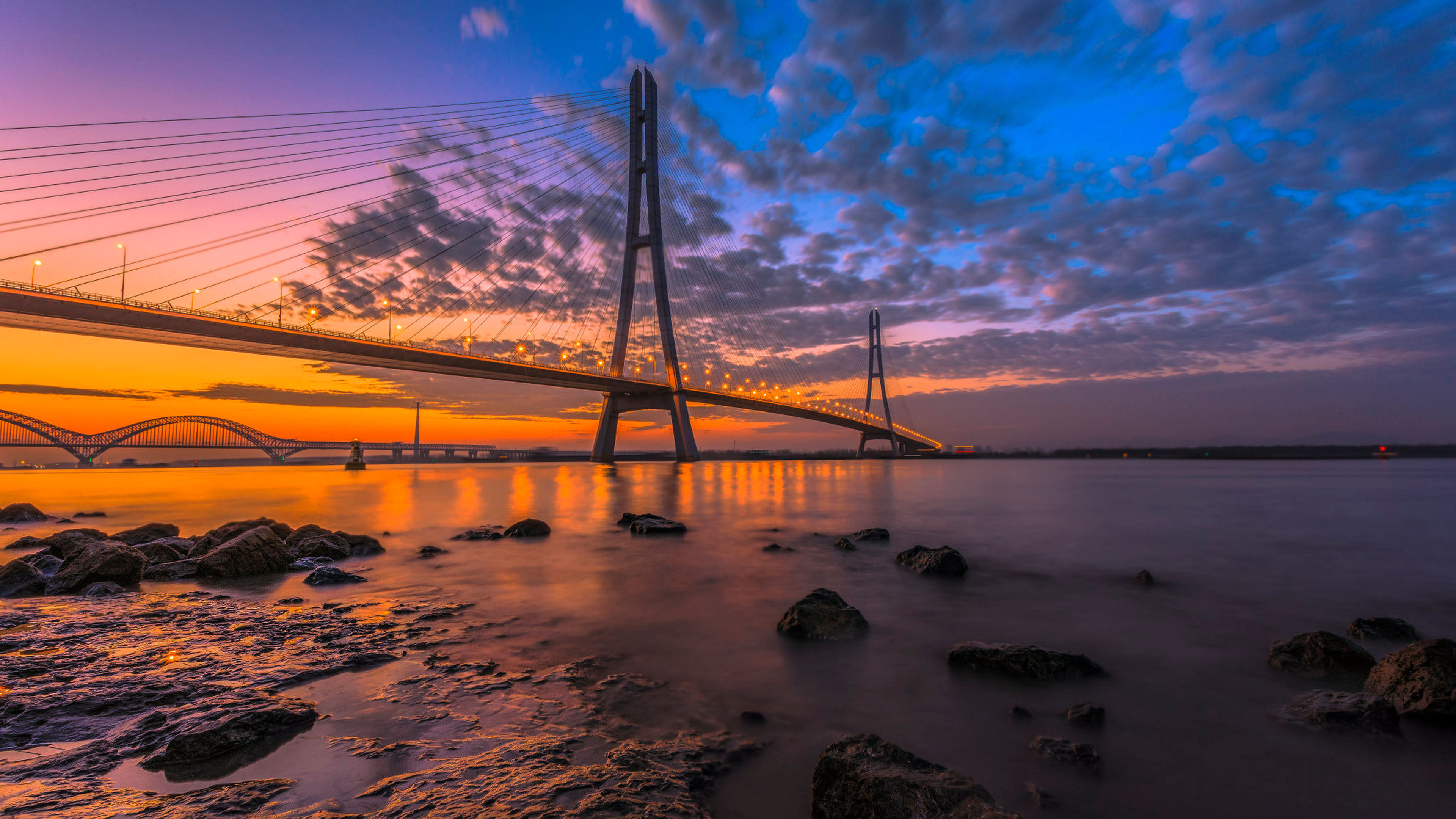 Bridge over the sea, Serene scenery, 3840x2160 4K Desktop