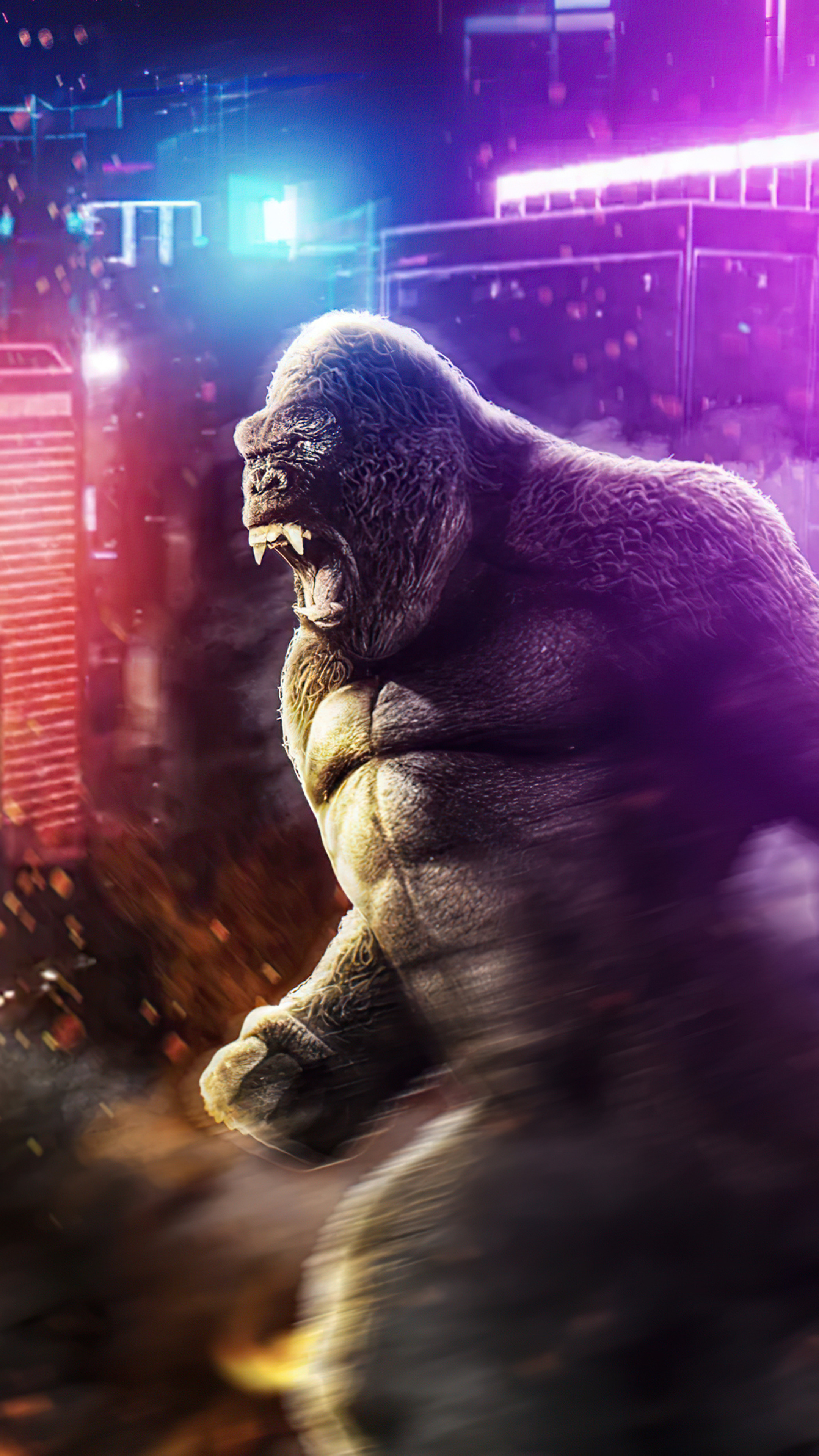 Godzilla vs. Kong fanart, Sony Xperia wallpapers, Striking artwork, 4K HD quality, 2160x3840 4K Phone