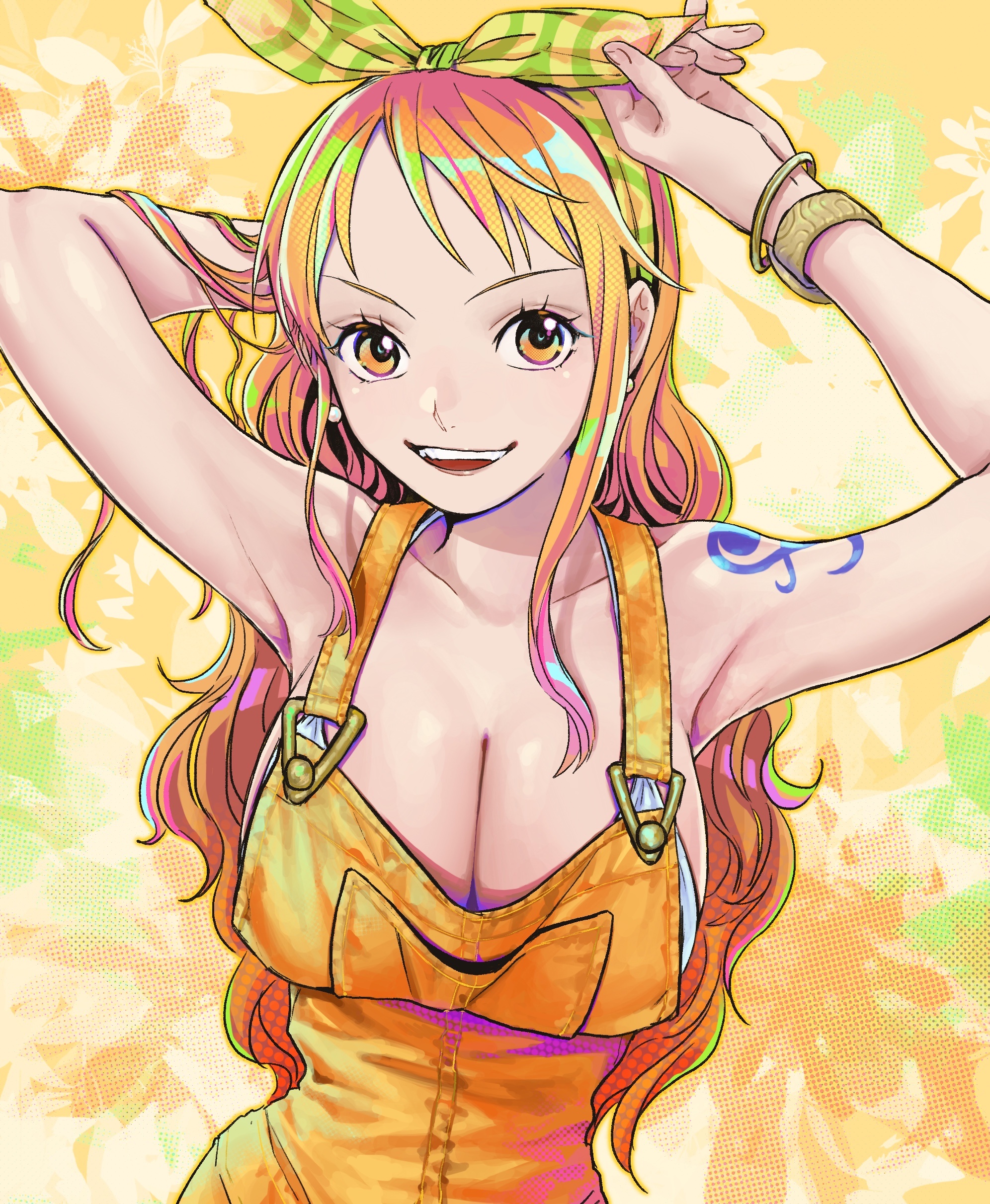 Nami, pinwheel and mikan tattoo, orange overalls, HD Phone wallpaper