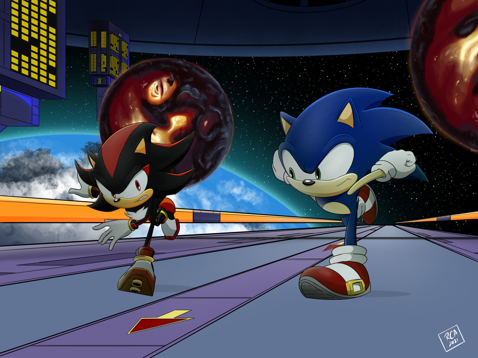 Sonic the Hedgehog, Shadow the Hedgehog, Space Colony ARK, HD Desktop wallpaper