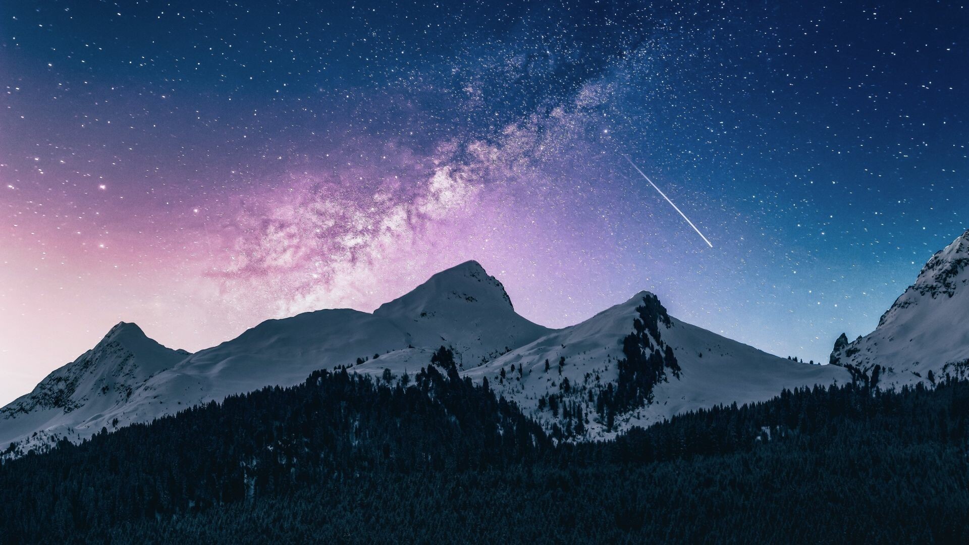 Mountain range, Milky Way Wallpaper, 1920x1080 Full HD Desktop