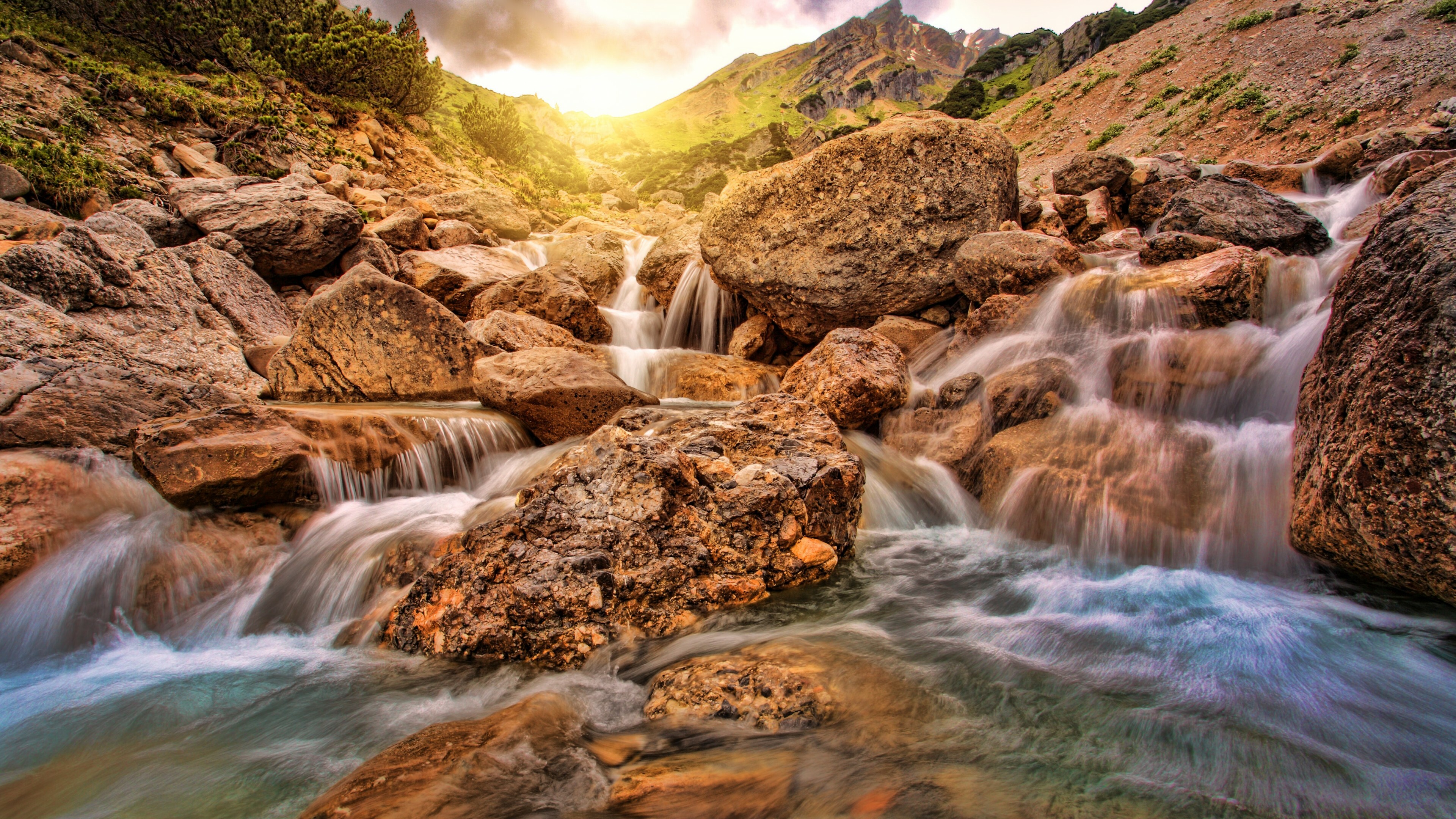 Lower Glen Alpine, Waterfalls Wallpaper, 3840x2160 4K Desktop