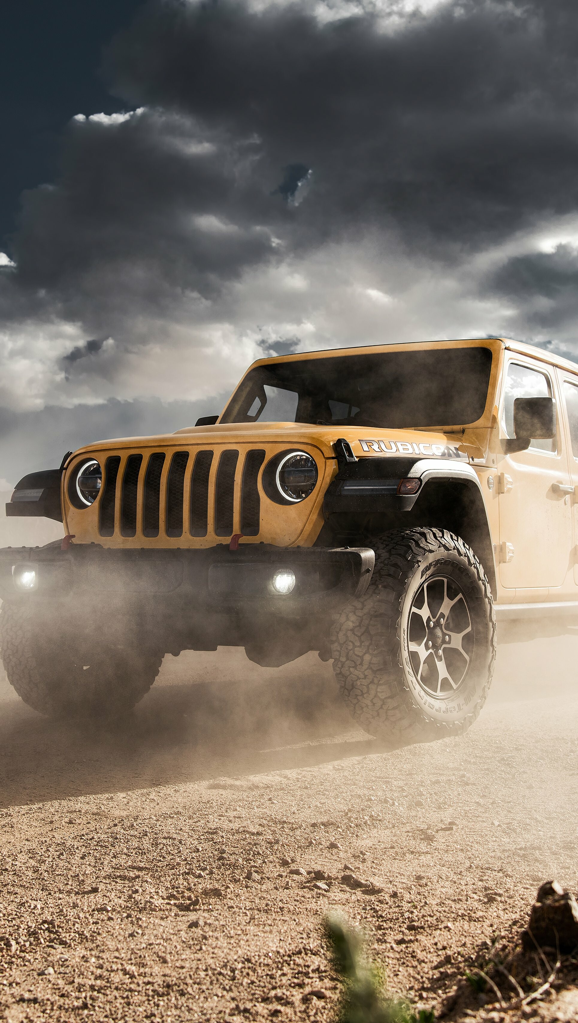 Yellow Jeep Wrangler Rubicon, Stunning wallpaper, 5K Ultra HD, 1930x3420 HD Phone