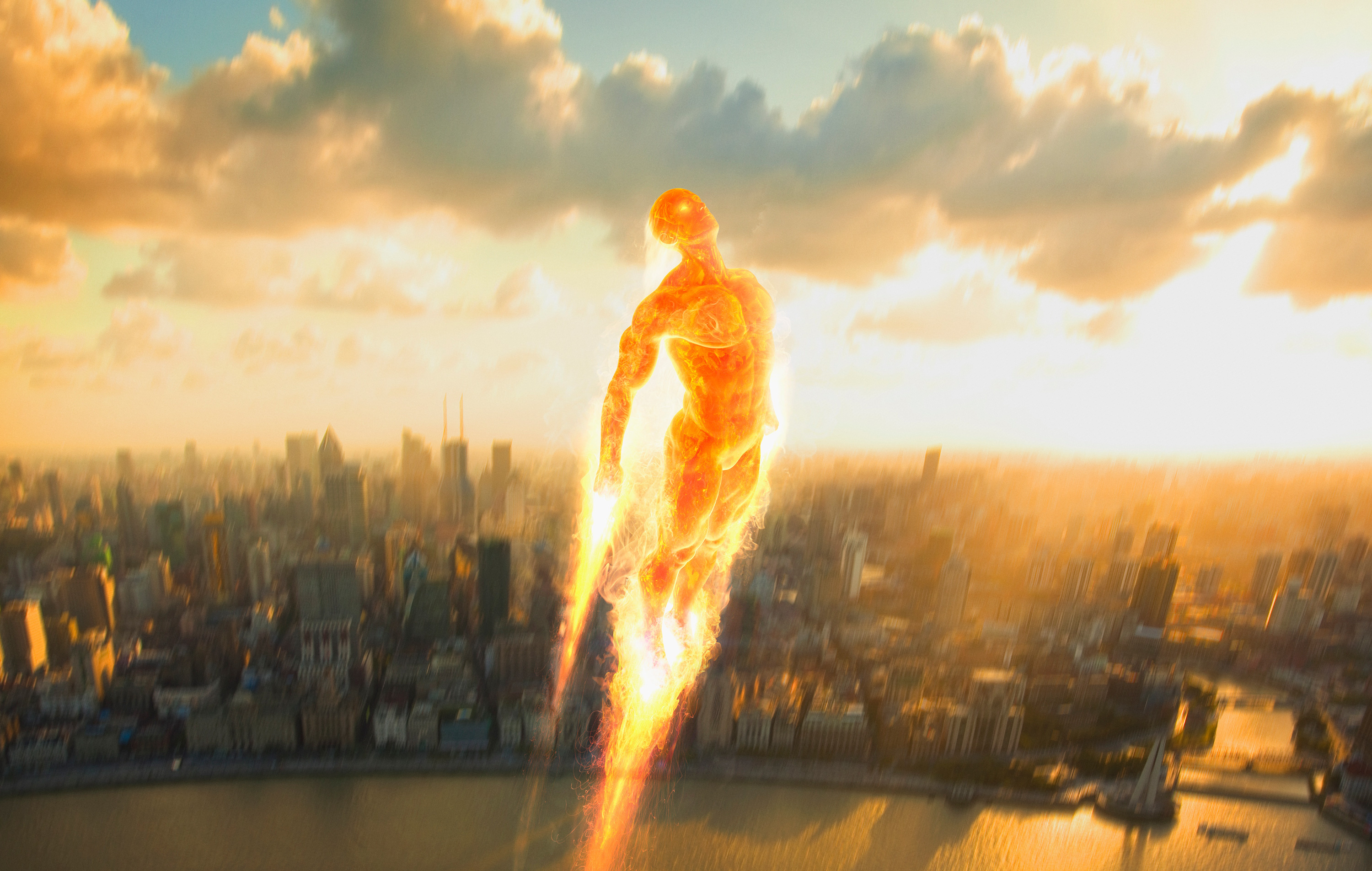 Johnny Storm, Human Torch, HD, Background, 3000x1910 HD Desktop