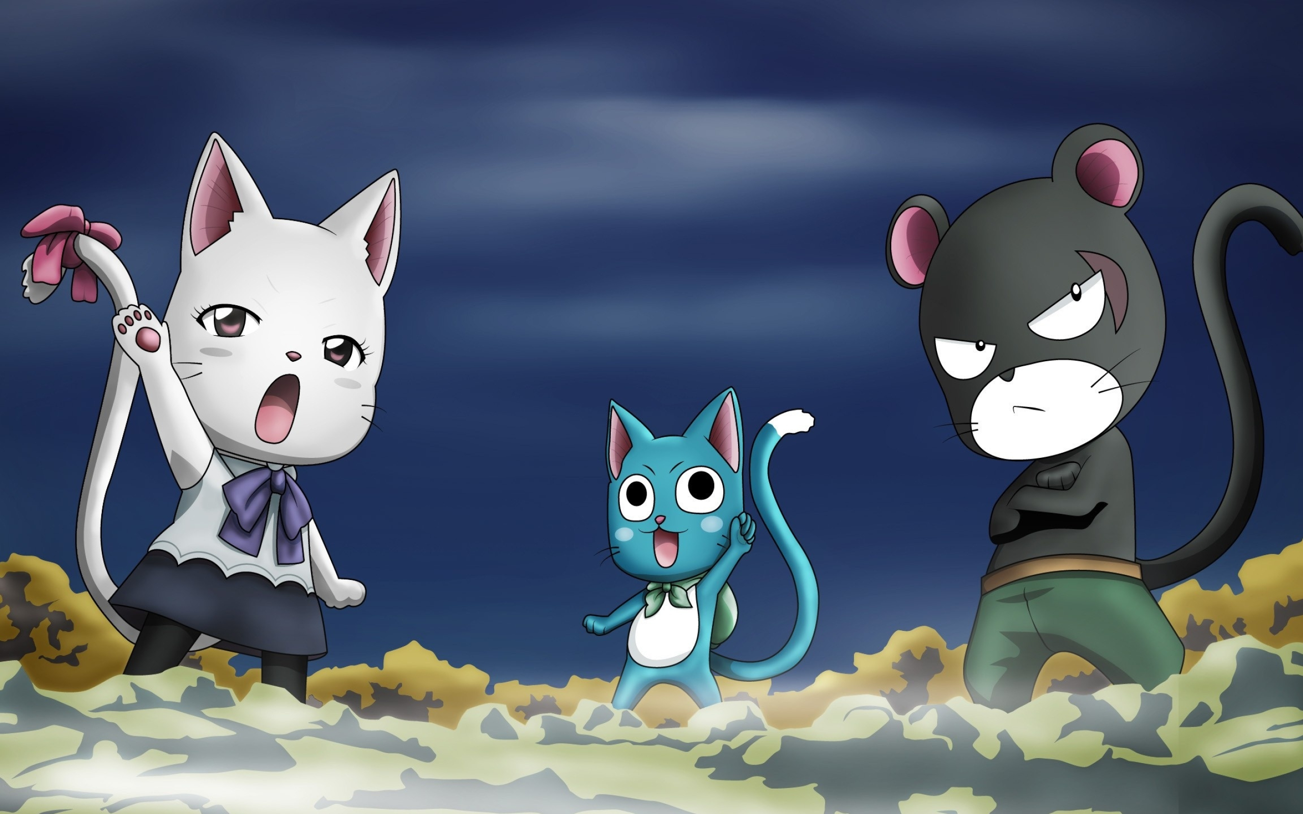 Happy Cats, Fairy Tail, Anime, Wallpaper, 2560x1600 HD Desktop