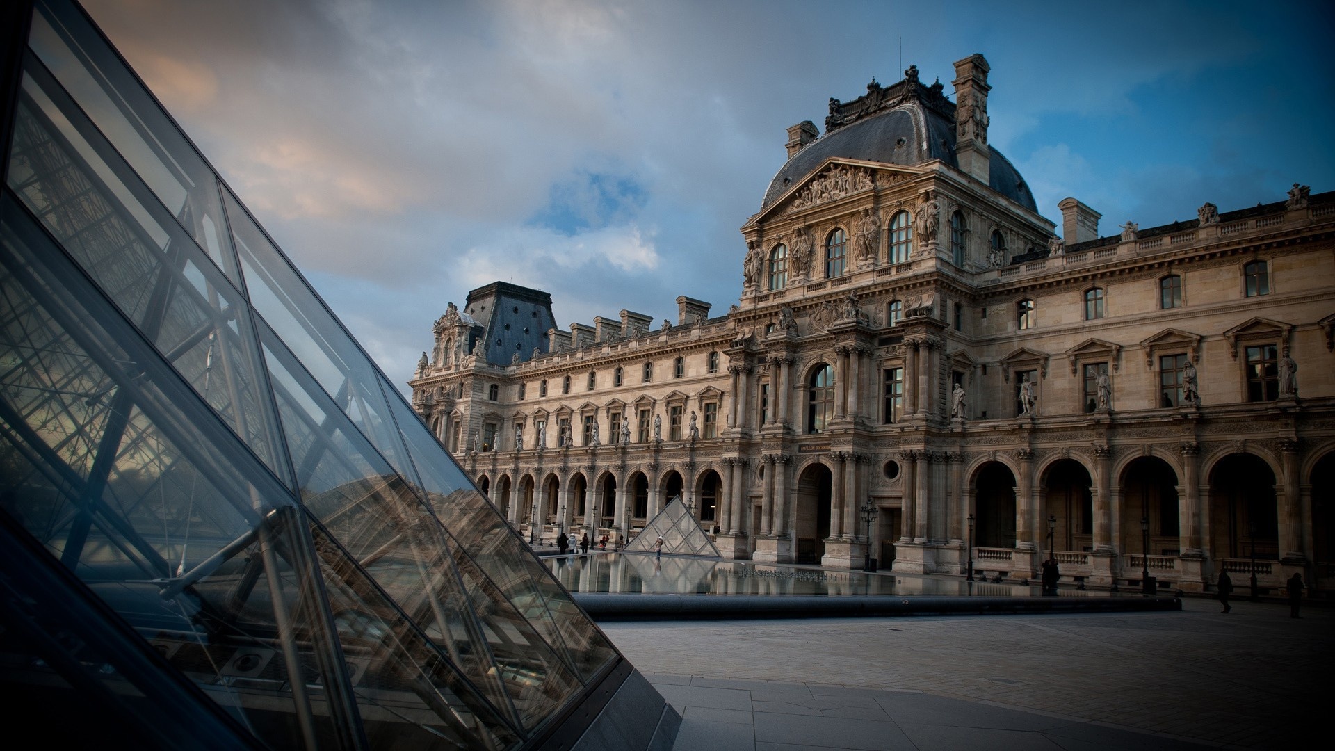 Striking Louvre wallpaper, Artistic impression, Unique museum view, Captivating artwork, 1920x1080 Full HD Desktop
