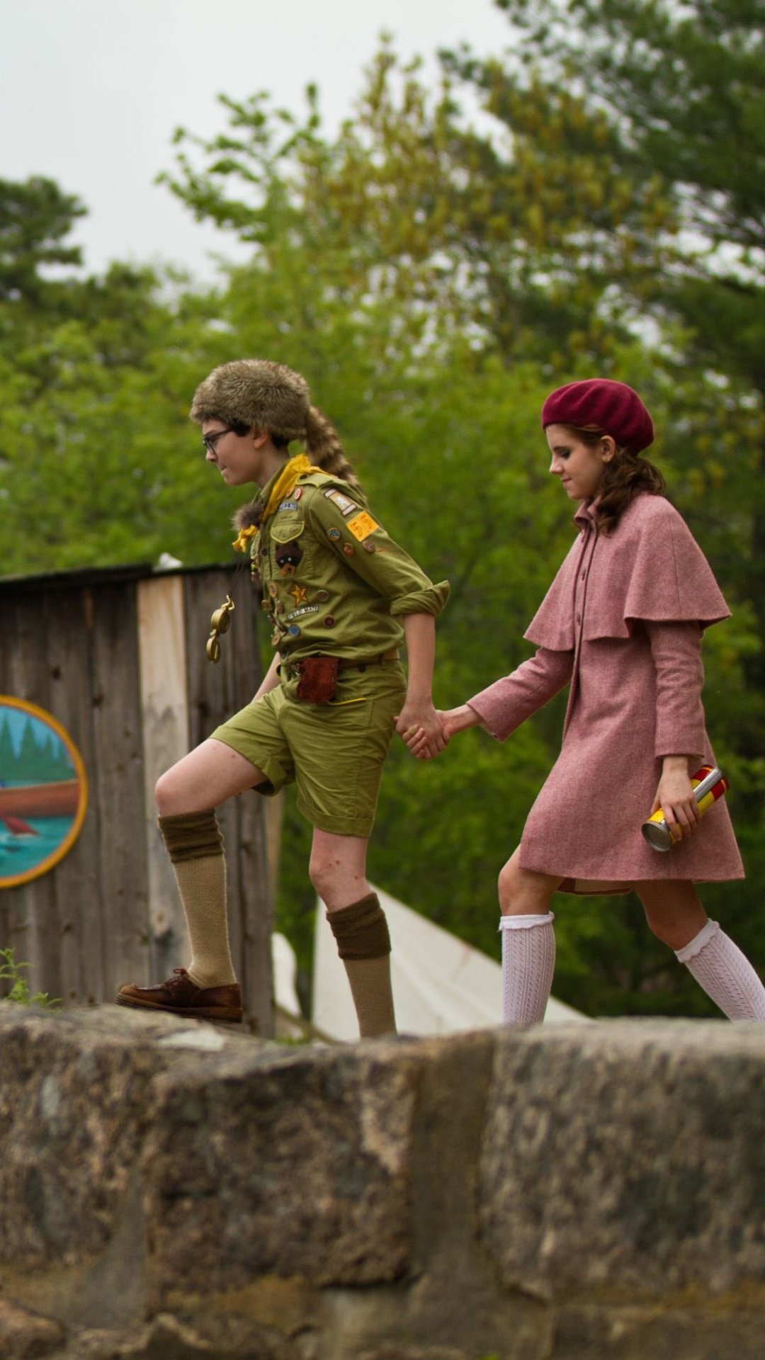 Moonrise Kingdom, Wes Anderson, Quirky romance, Visual storytelling, 1080x1920 Full HD Phone