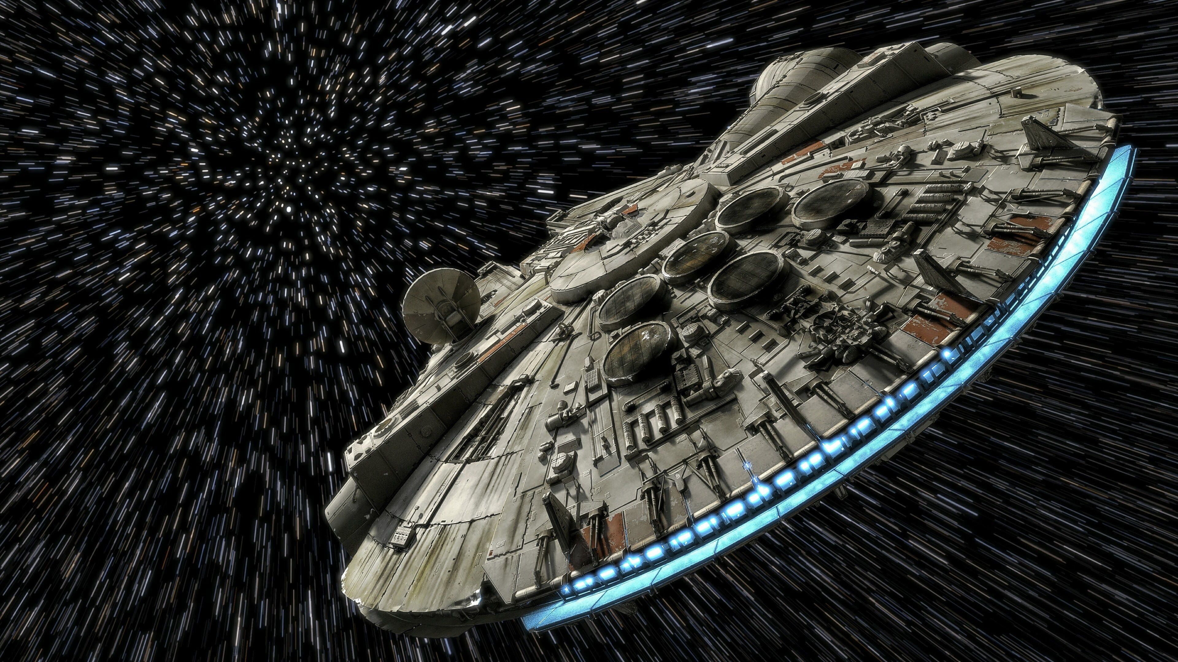 Millennium Falcon, Top free backgrounds, Star Wars movies, Spaceship, 3840x2160 4K Desktop