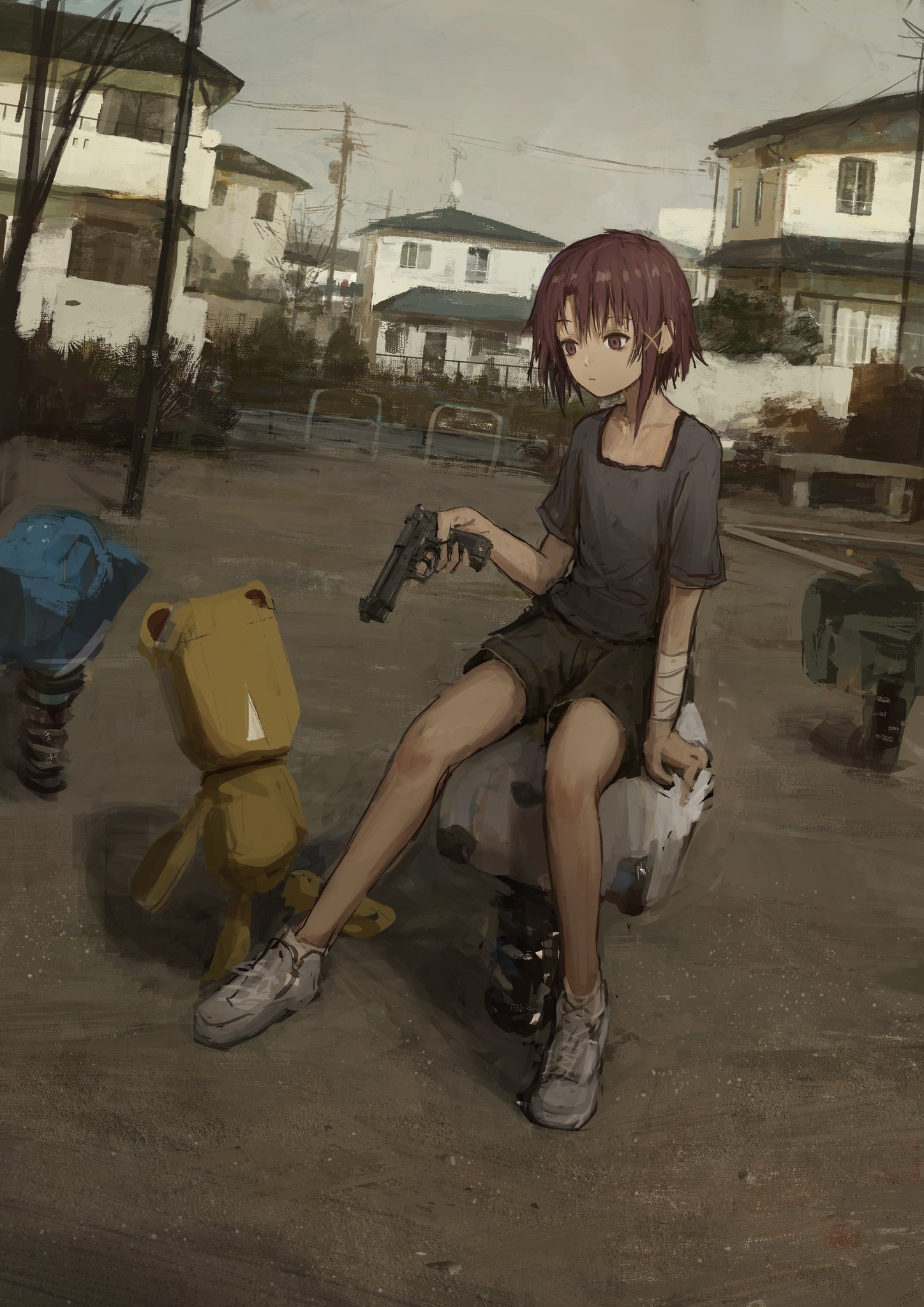 Serial Experiments Lain, Iwakura Lain, Iconic anime scene, Memorable moment, 1450x2050 HD Phone