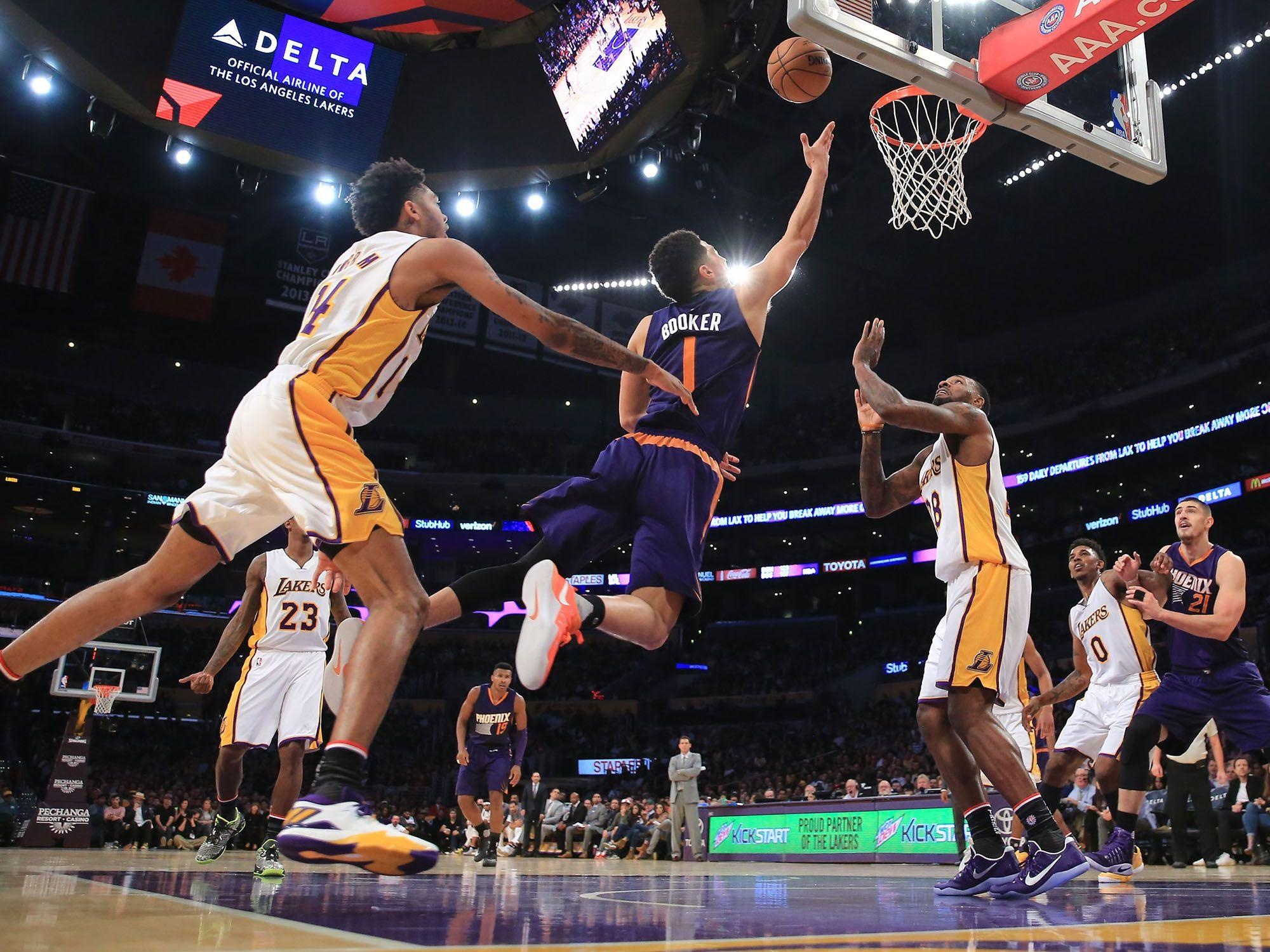 Phoenix Suns vs LA Lakers, Devin Booker Wallpaper, 2000x1500 HD Desktop