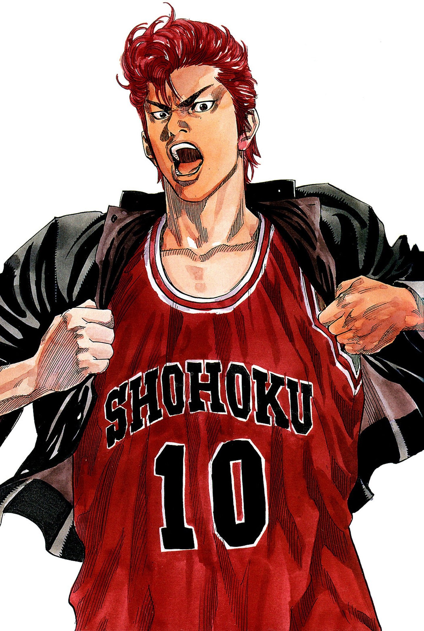 Hanamichi Sakuragi, Shohoku 10 jersey, black gakuran jacket, HD Phone wallpaper