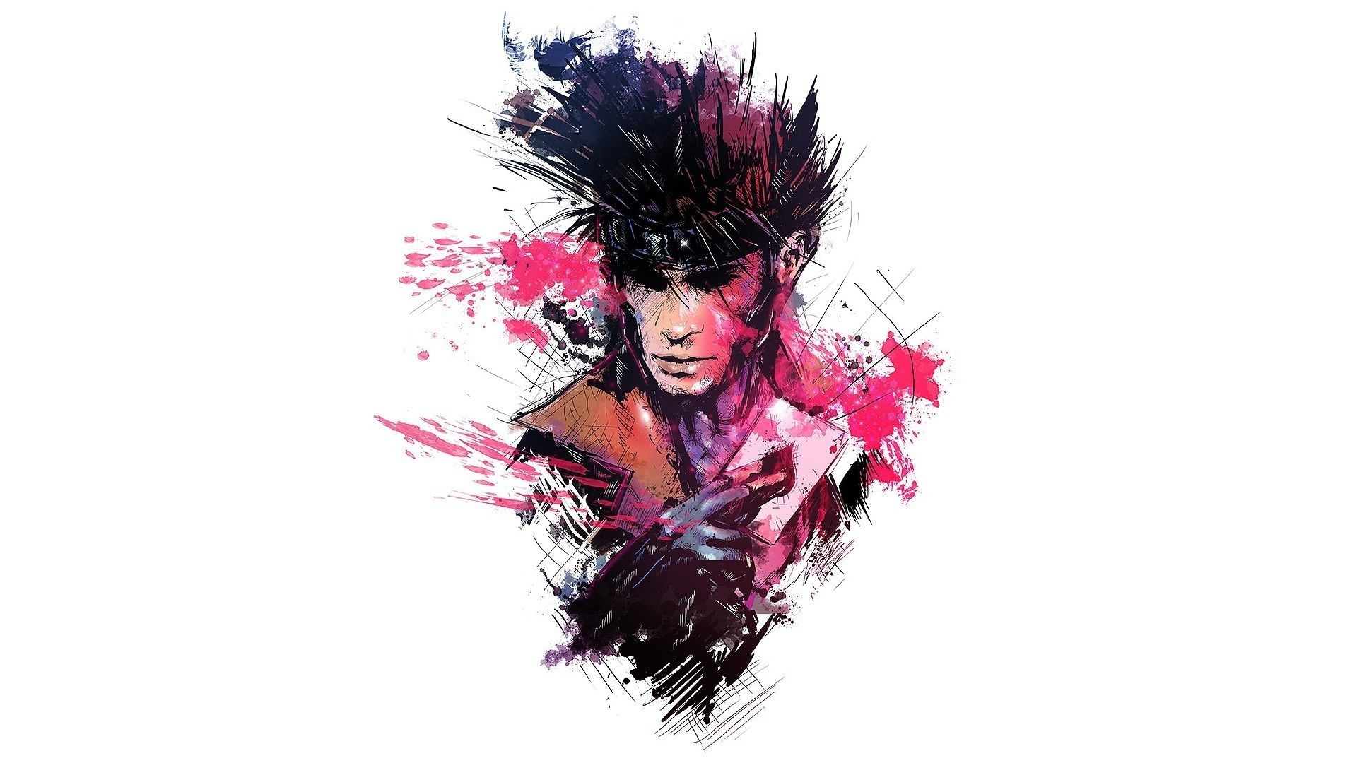 Gambit, Marvel Comics, Dynamic poses, Fluent card throwing, 1920x1080 Full HD Desktop