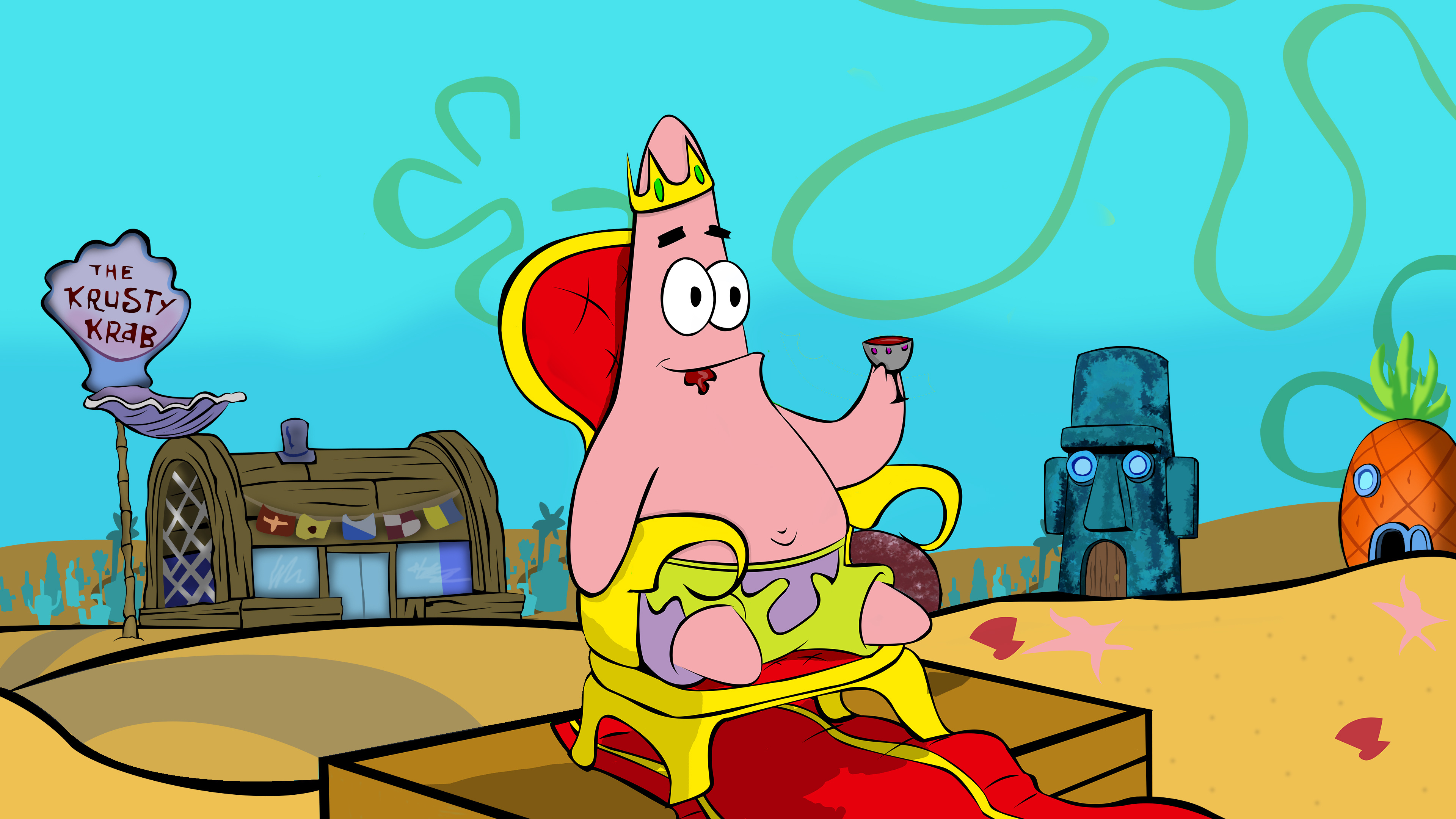 Krusty Krab, Patrick Star (SpongeBob SquarePants) Wallpaper, 3840x2160 4K Desktop