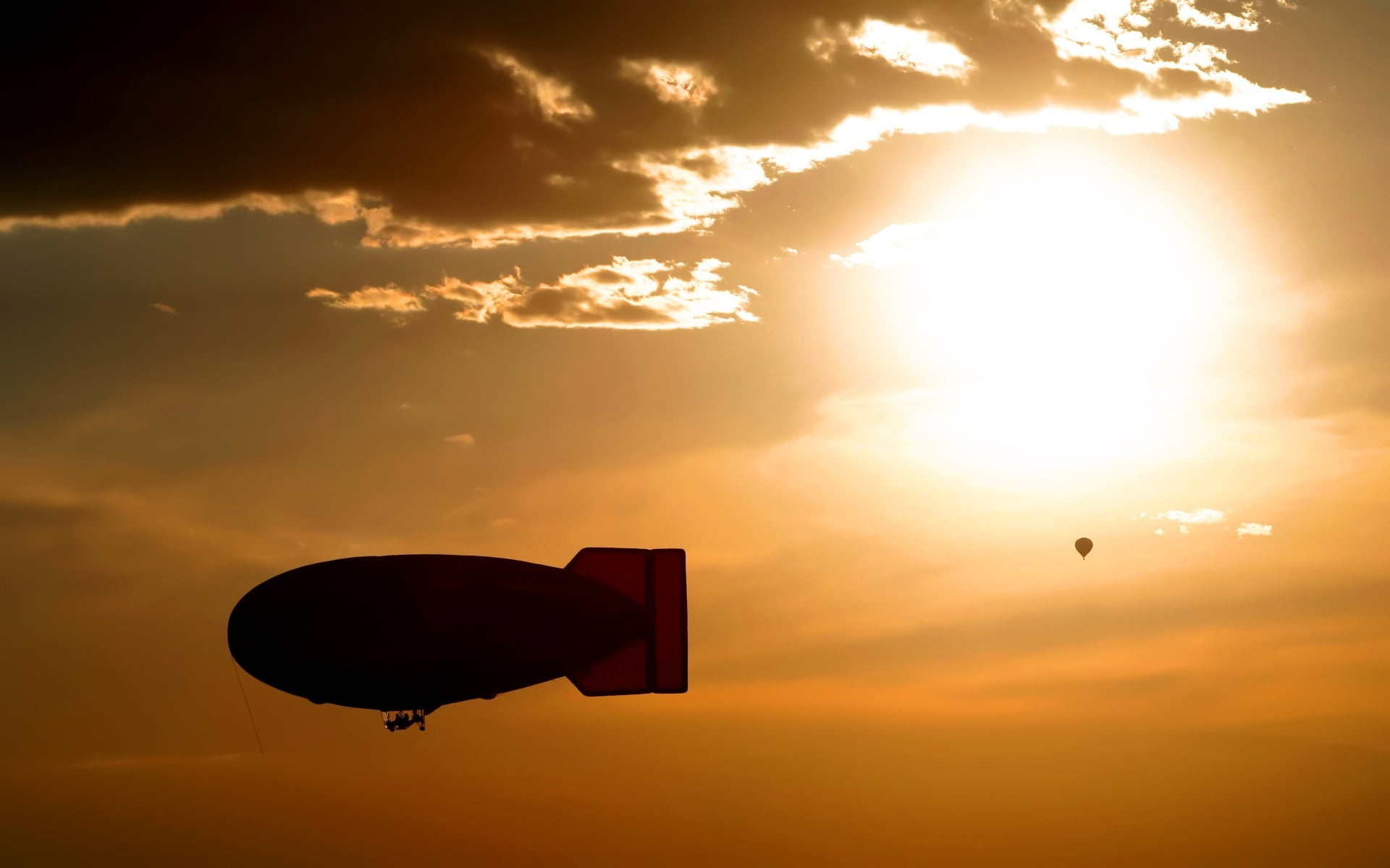 Blimp silhouette photography, HD wallpaper, 1920x1200 HD Desktop