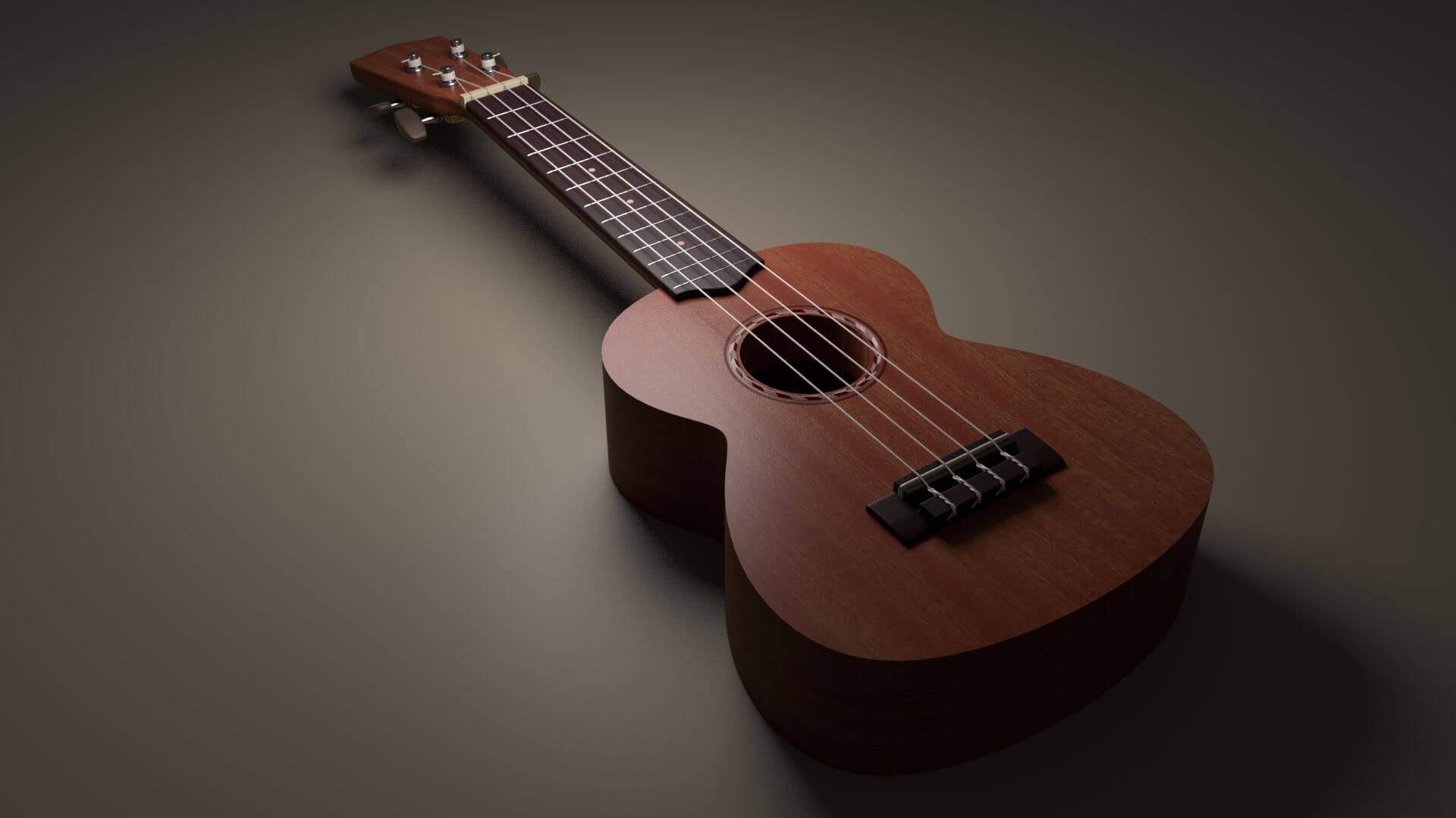 Ukulele, 3D model, Aarondani, 1920x1080 Full HD Desktop