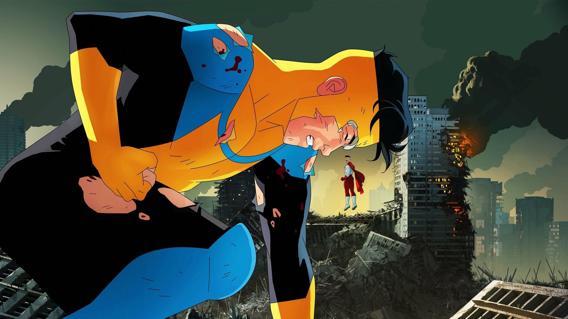 Invincible, Epic wallpapers, Superhero animation, Intense action, 1920x1080 Full HD Desktop