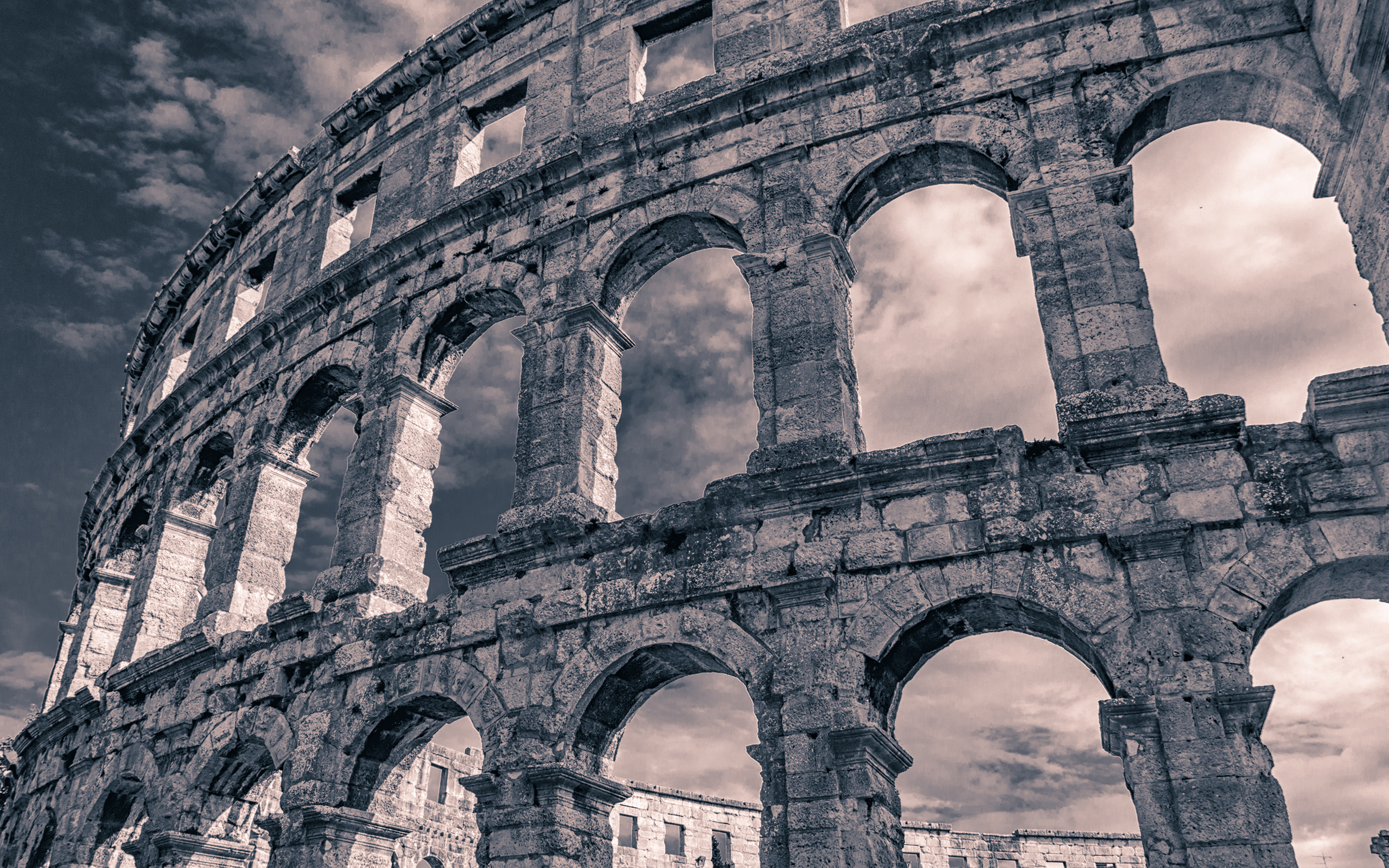 Monochrome, The Colosseum Wallpaper, 2560x1600 HD Desktop