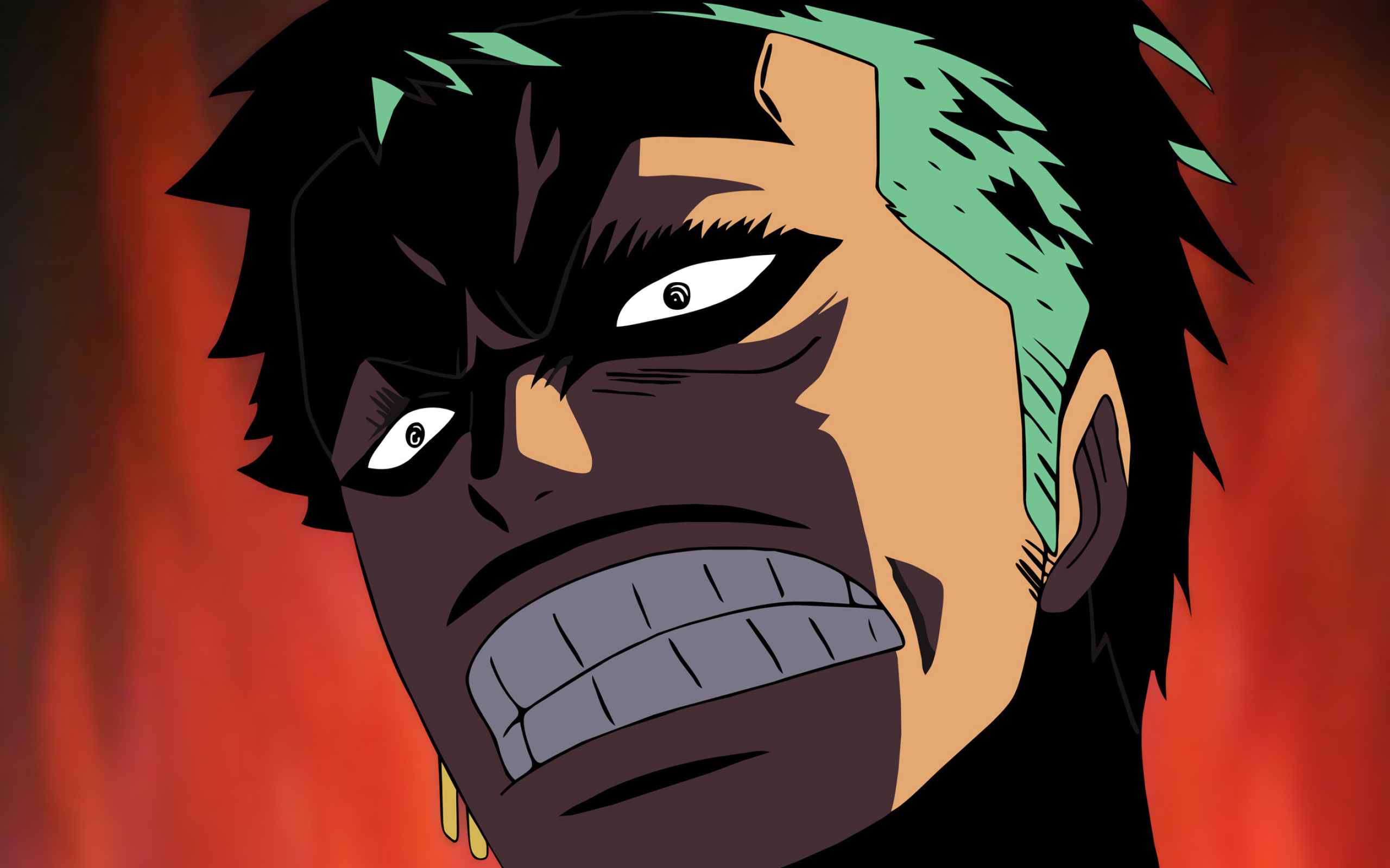 Roronoa Zoro, One Piece, gritted teeth grimace, HD Desktop wallpaper