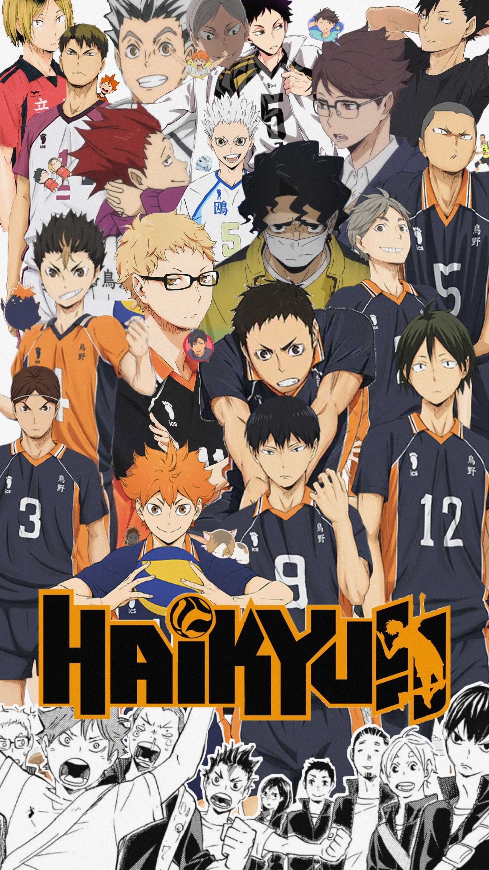 Haikyuu wallpaper, Anime background, Digital art, Desktop illustration, 1950x3470 HD Phone