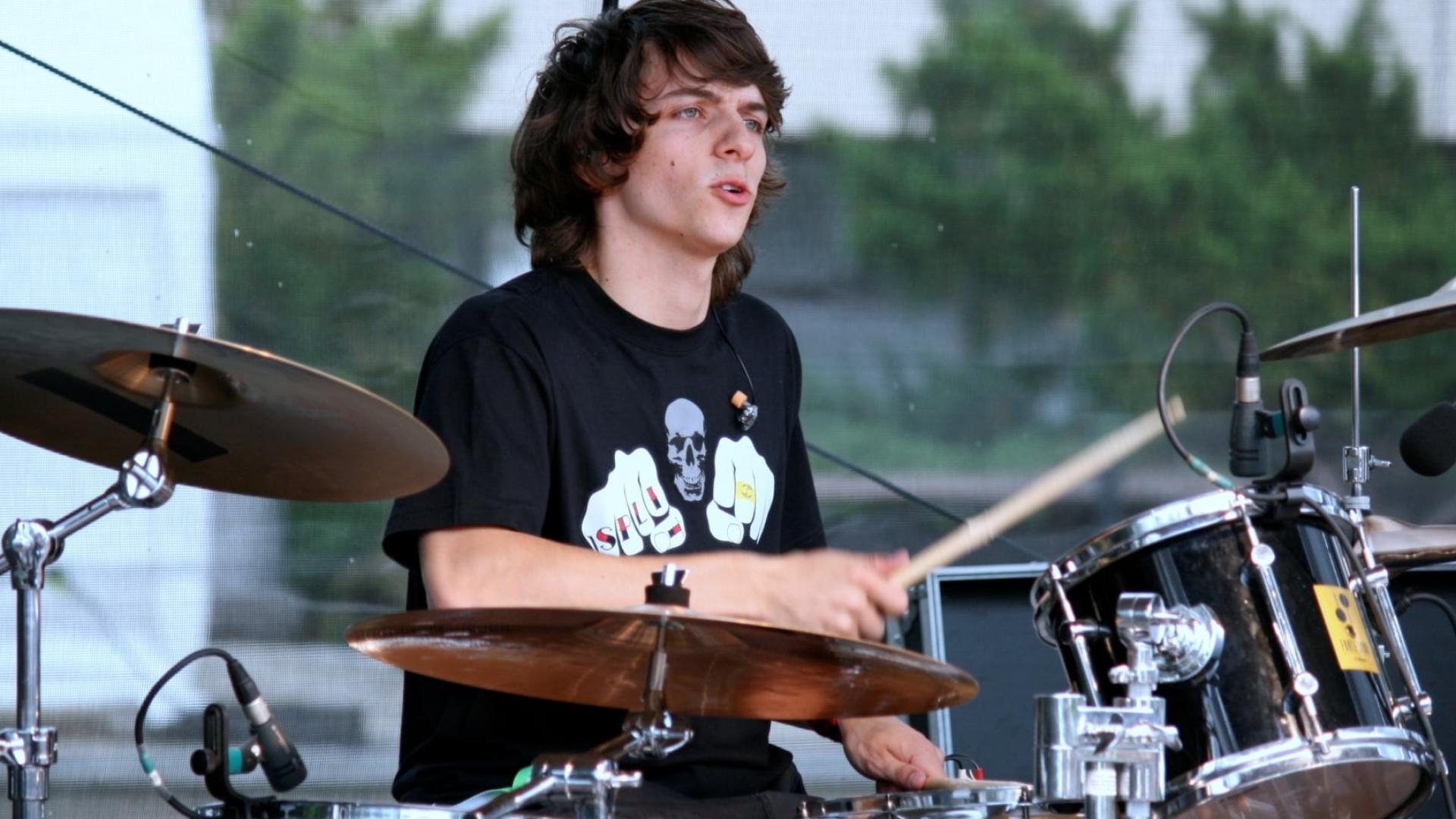 Black printed shirt, Playing drums, Music wallpaper, Percussion instrument, 1920x1080 Full HD Desktop