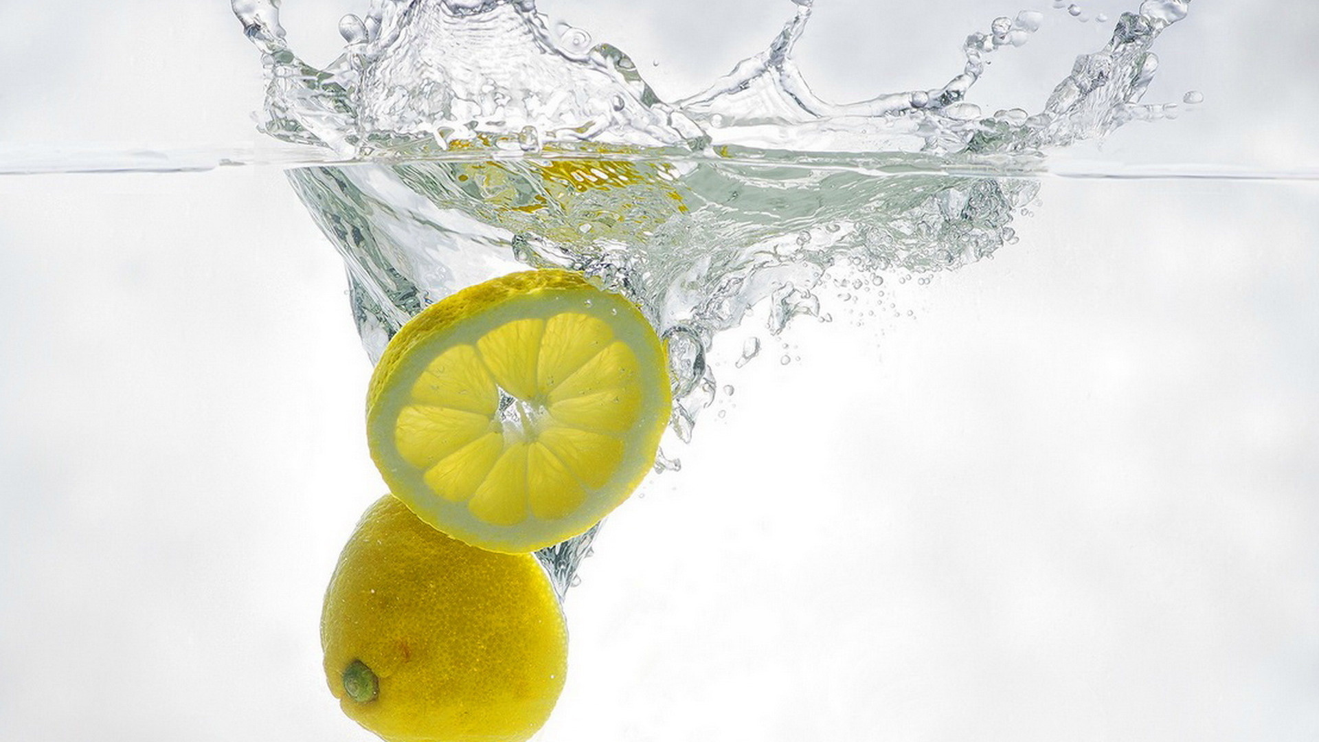 Squirt background, White water splash, Lemon freshness, High-resolution image, 1920x1080 Full HD Desktop