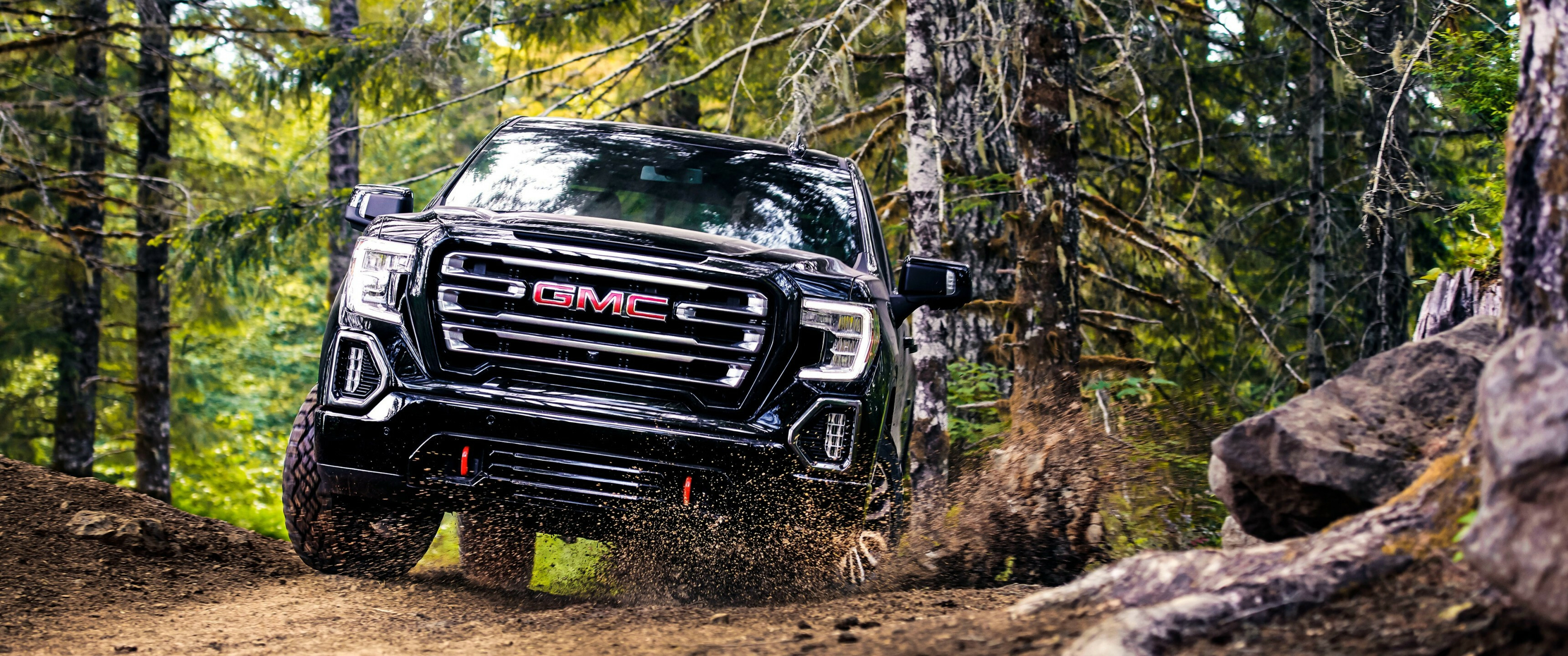 GMC Sierra, Powerful pickup, Nature's playground, Unleashed performance, 3440x1440 Dual Screen Desktop