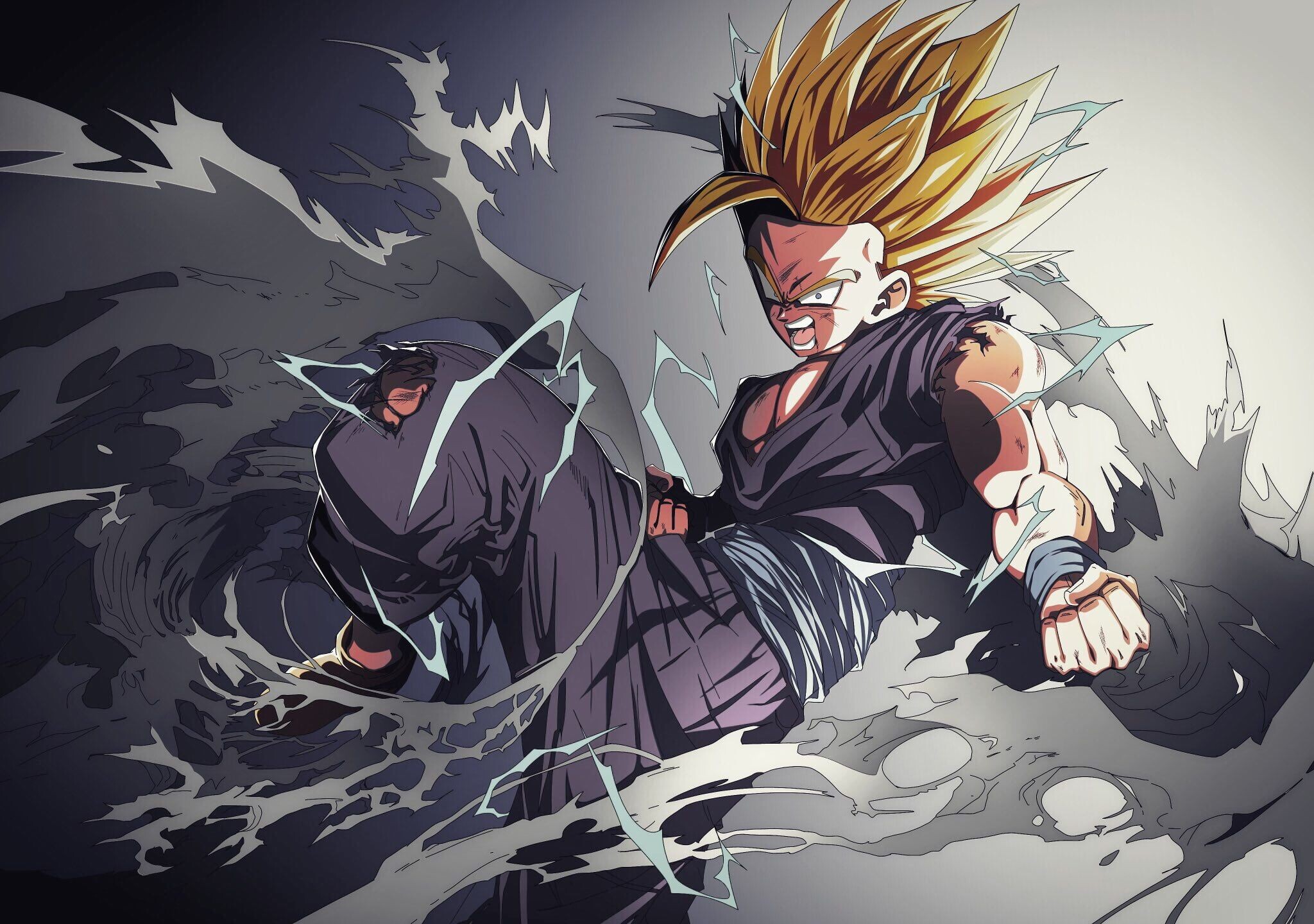 Anime character, Gohan, Super Saiyan 2 form, Dragon Ball series, 2050x1440 HD Desktop