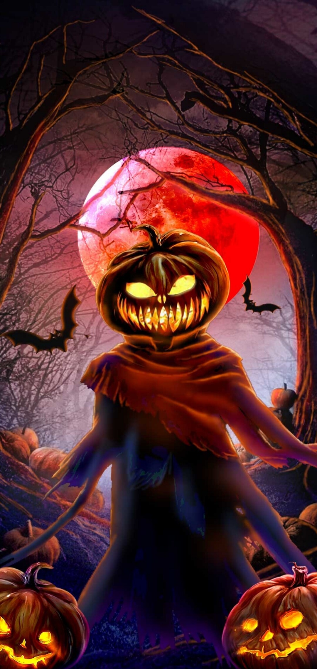 High-quality wallpapers, 4K backgrounds, Halloween thrills, Download now, 1080x2280 HD Phone