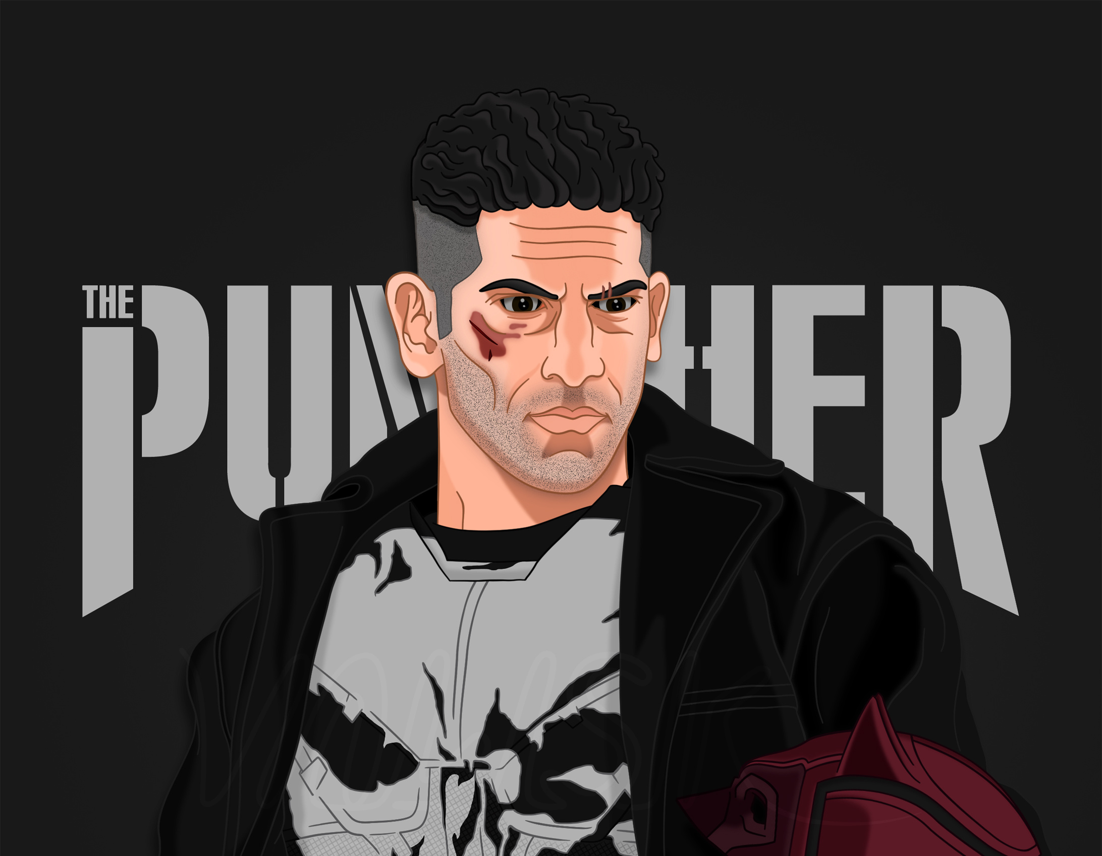 Jon Bernthal Frank Castle, The Punisher skull vest, Daredevil broken mask, HD Desktop wallpaper
