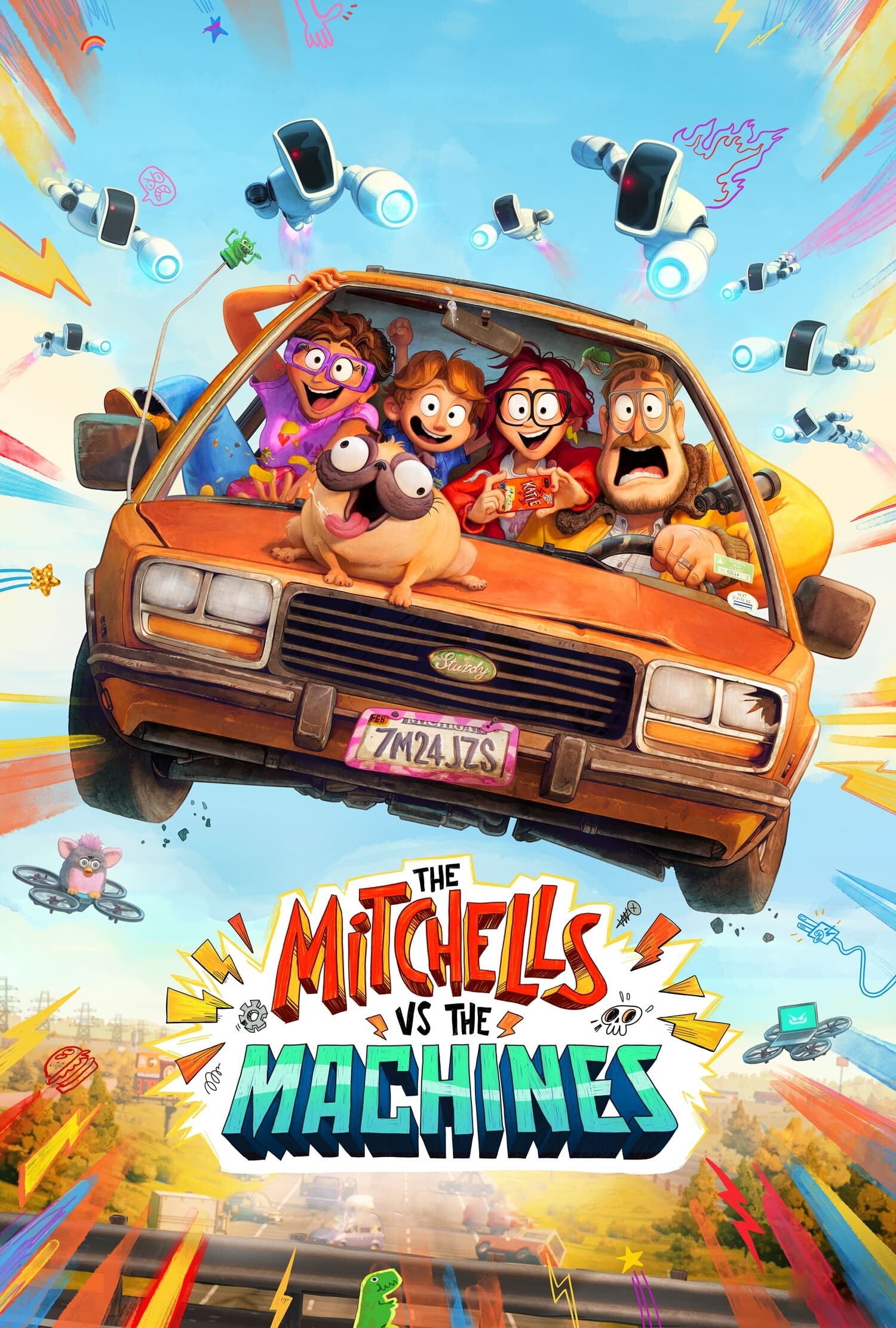Movie poster, The Mitchells vs. the Machines, Image Abyss, 1500x2230 HD Phone