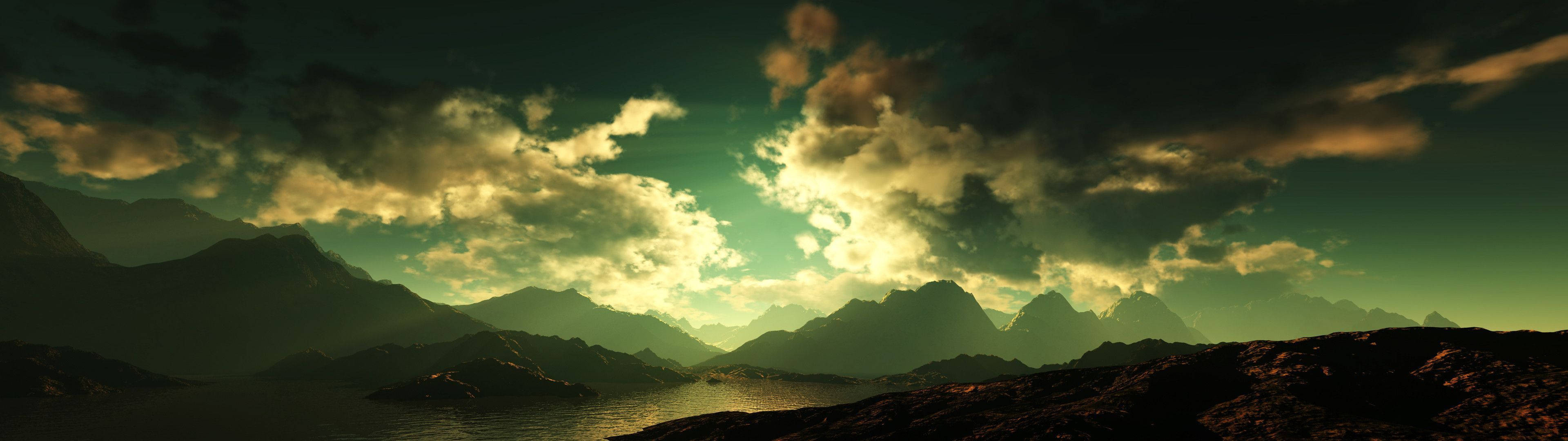 Clouds, Dual Monitor Wallpaper, 3840x1080 Dual Screen Desktop