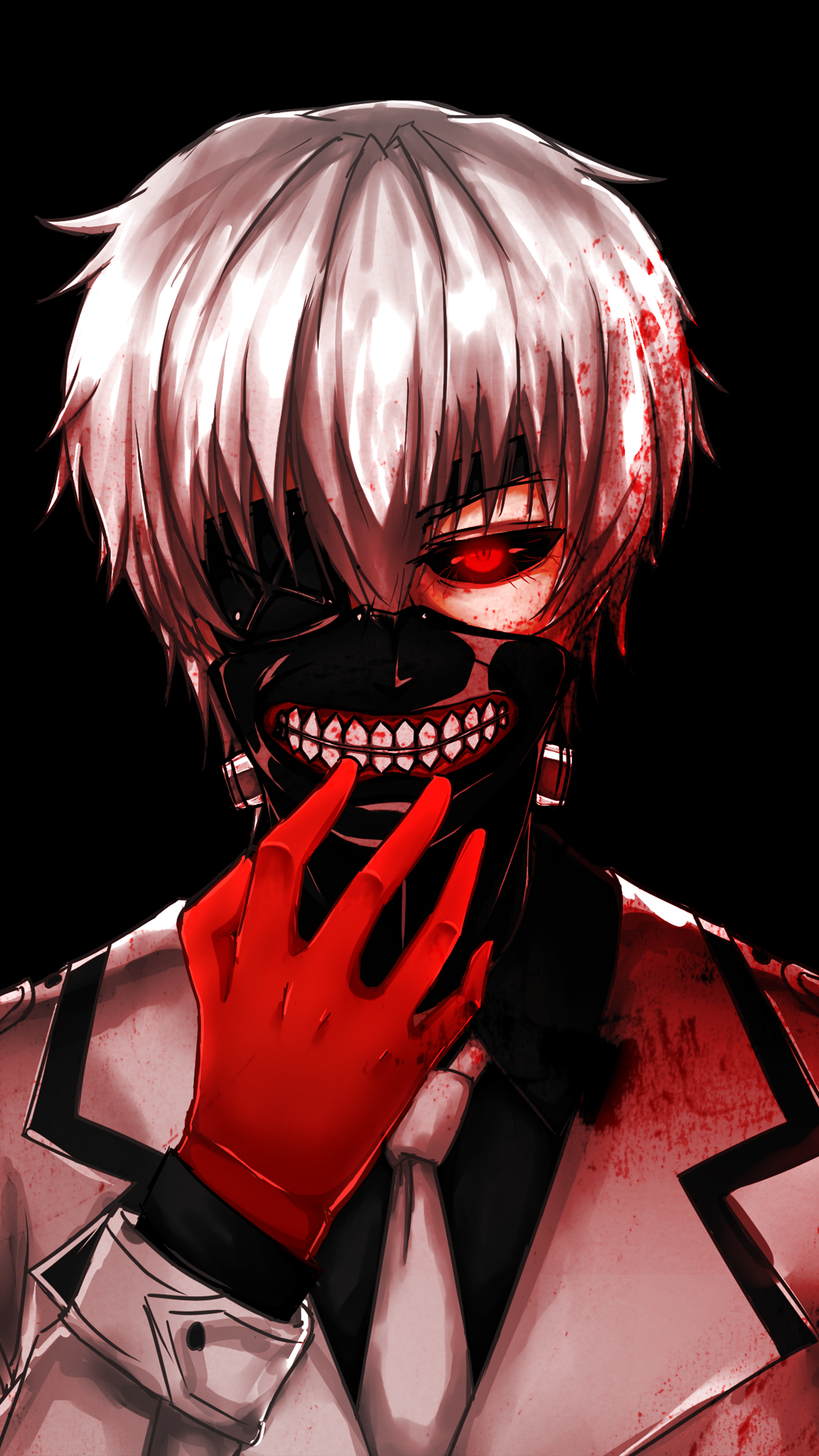 Ken Kaneki, Dark wallpaper, Tokyo Ghoul, 2160x3840 4K Phone