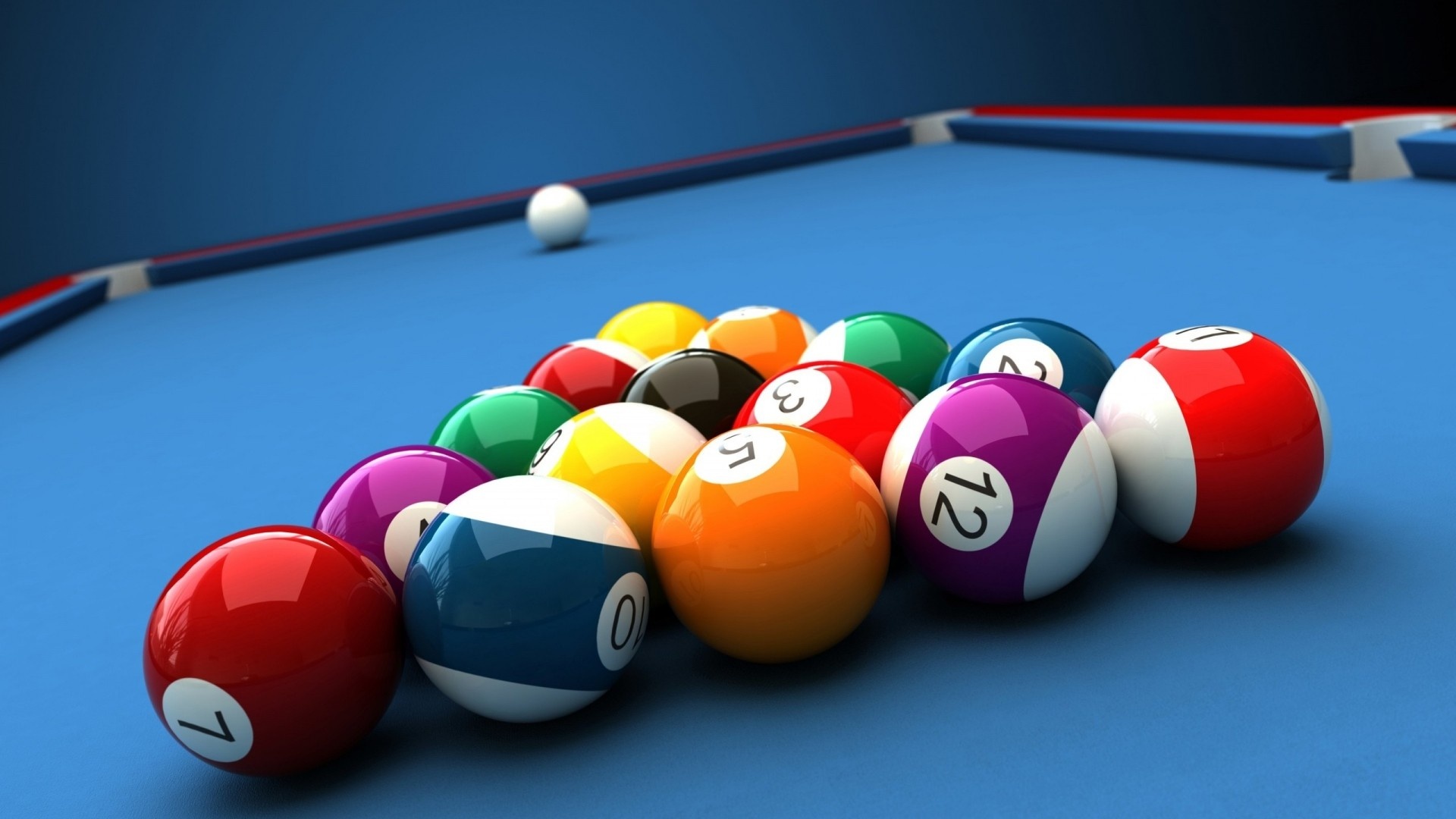 Colorful billiard balls, Depth of field, Recreation, Cue sports, 1920x1080 Full HD Desktop