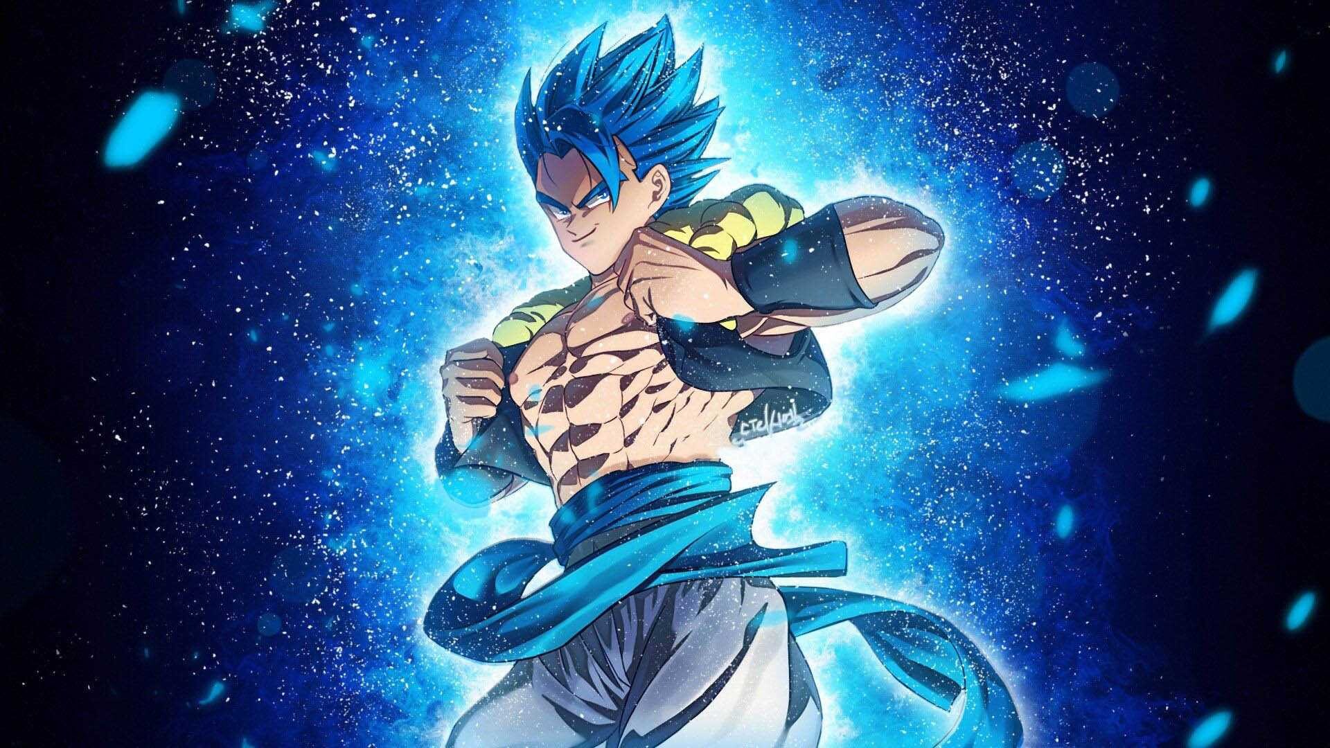 Gogeta, Fusion character, Anime art, Dynamic pose, 1920x1080 Full HD Desktop