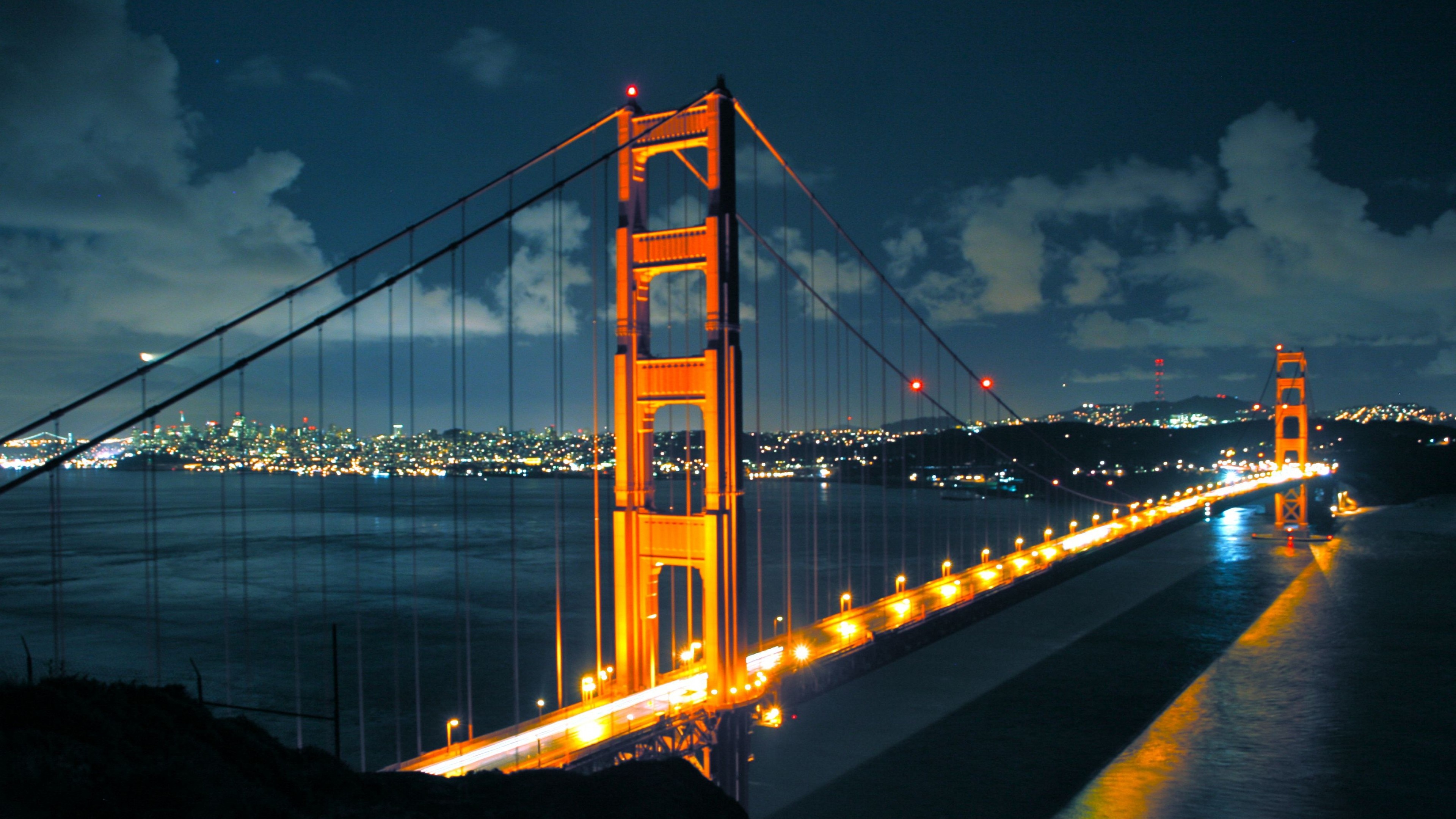 Bridge at night, Full HD wallpaper, 3840x2160 4K Desktop