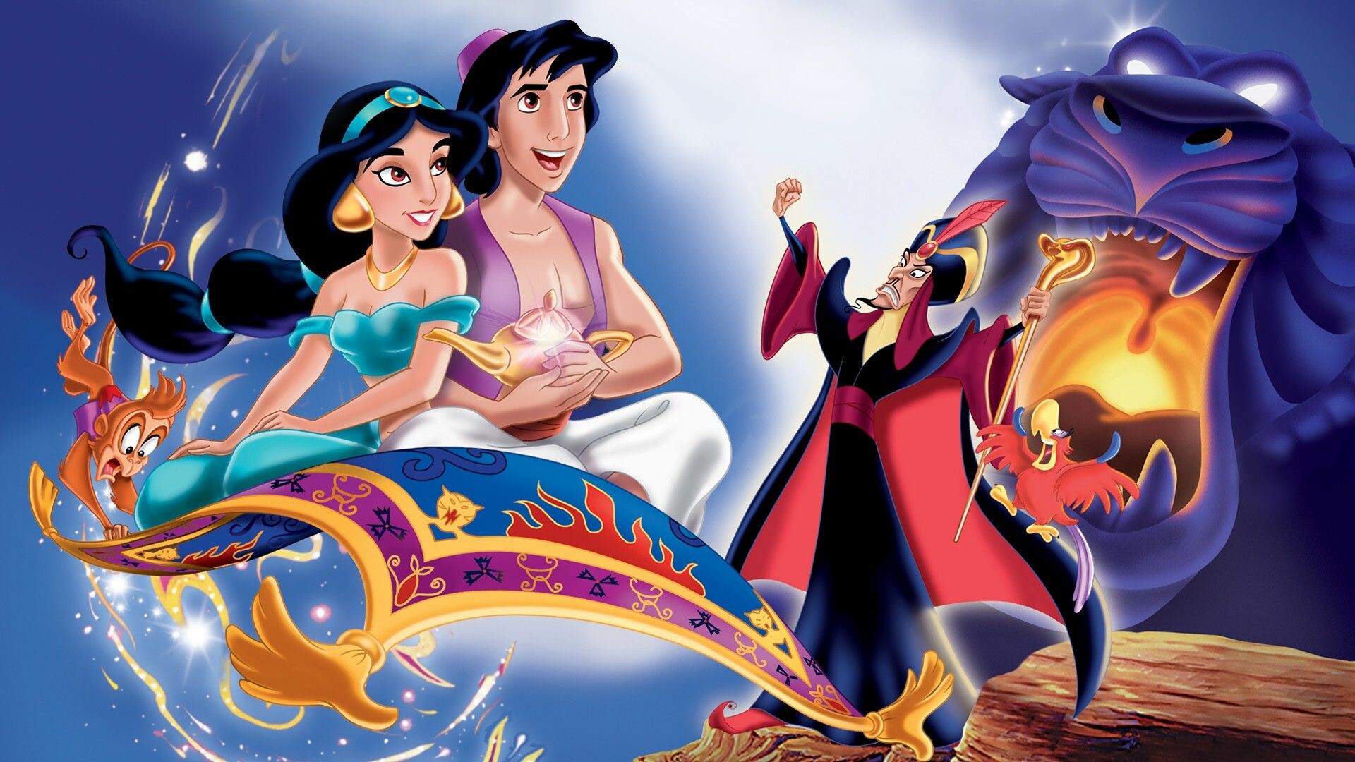 Aladdin desktop wallpapers, Genie, Magical adventure, Disney movies, 1920x1080 Full HD Desktop