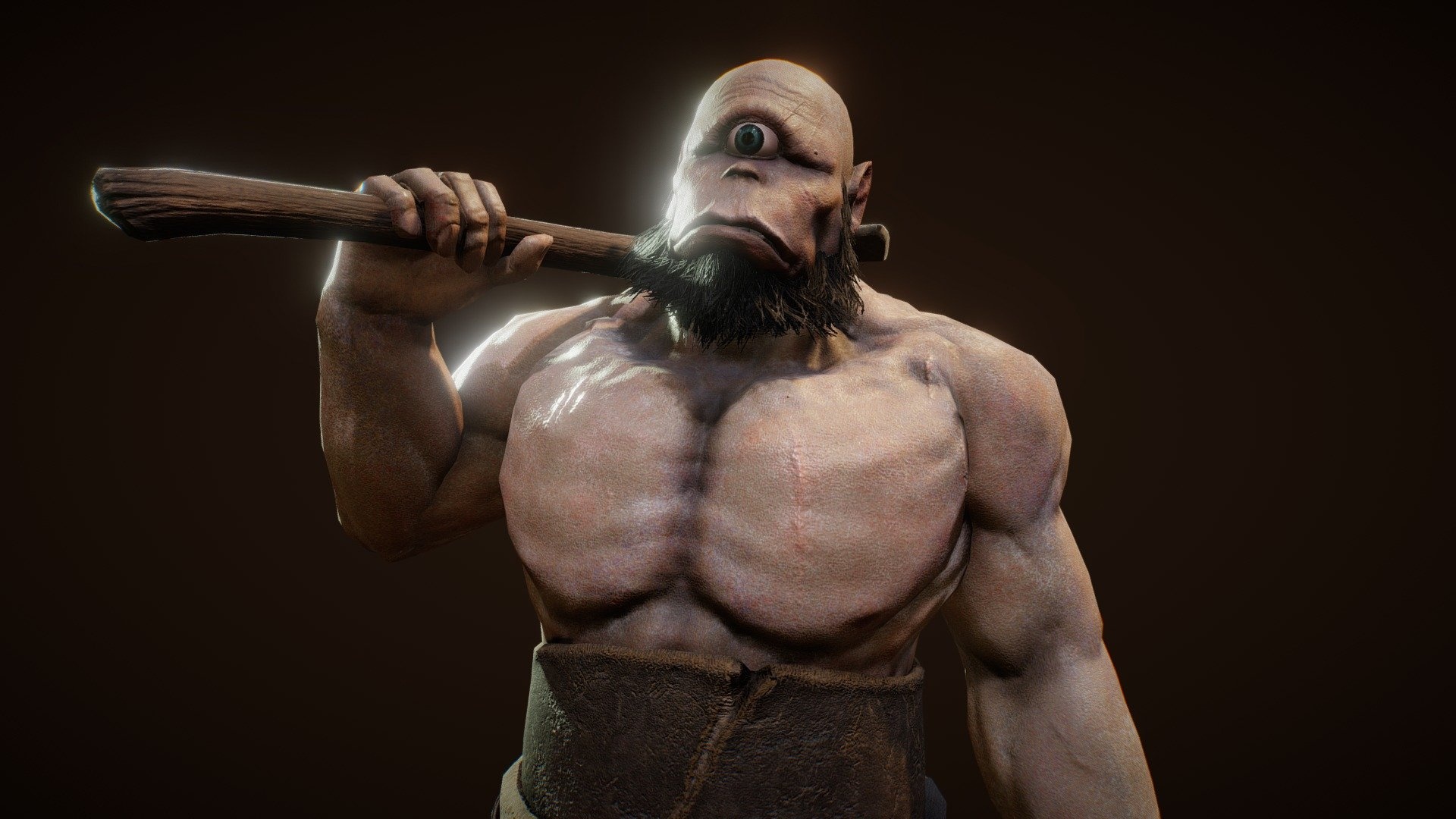 Cyclop, Royalty-free 3D model, WillPowAProject, Art creation, 1920x1080 Full HD Desktop