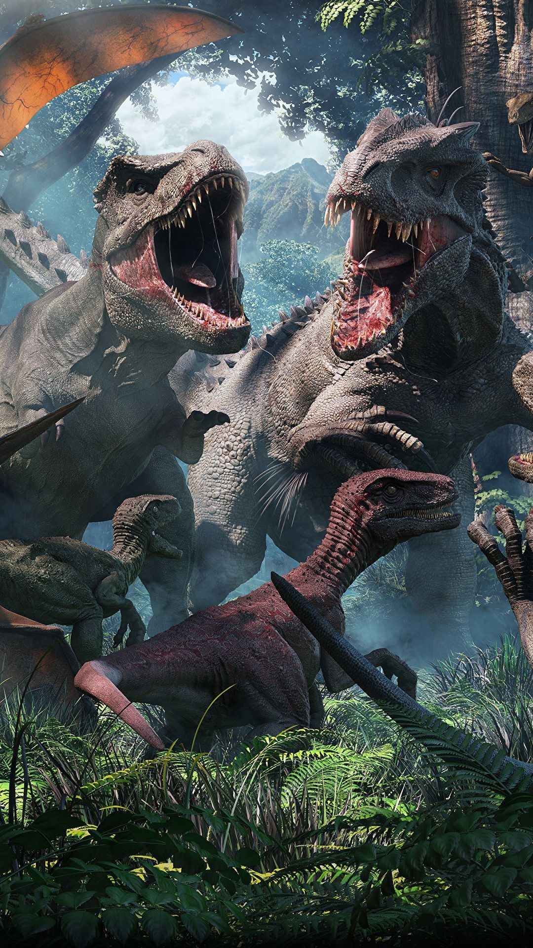 Jurassic World, Tyrannosaurus Rex Wallpaper, 1080x1920 Full HD Phone