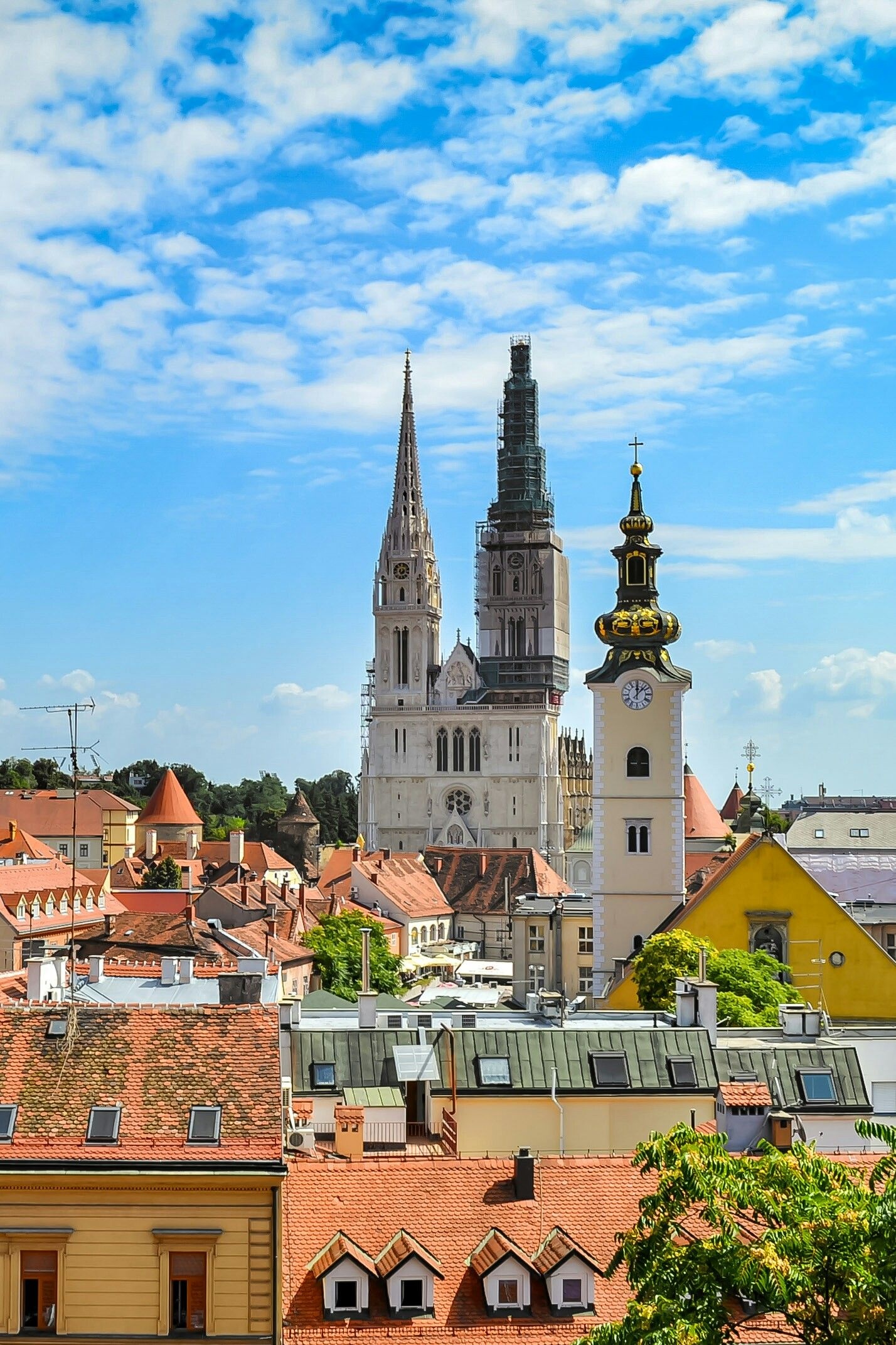 Zagreb, Striking architecture, Cathedral marvel, Unique design, 1430x2150 HD Phone