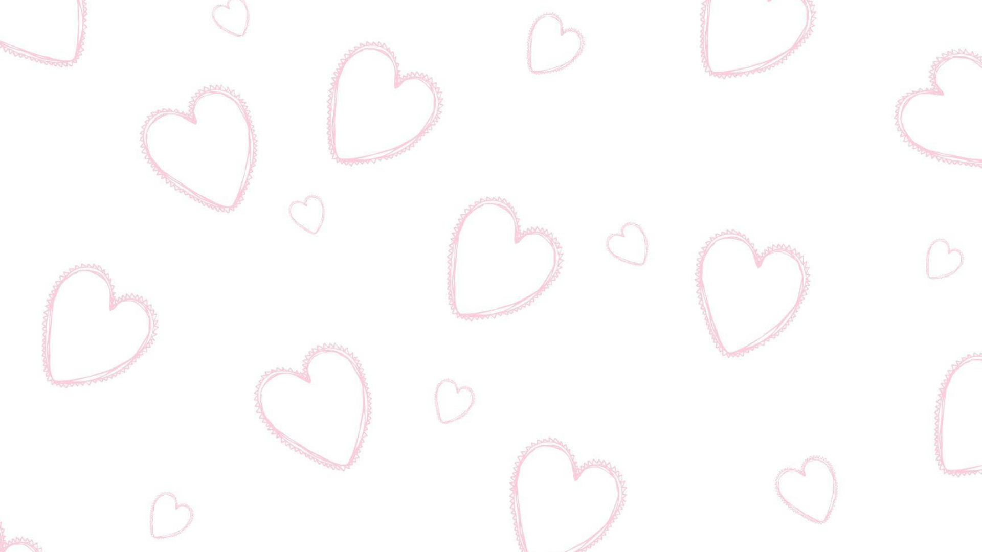 pink lace heart doodles, scattered heart outlines, pastel pink heart pattern, Full HD Desktop wallpaper